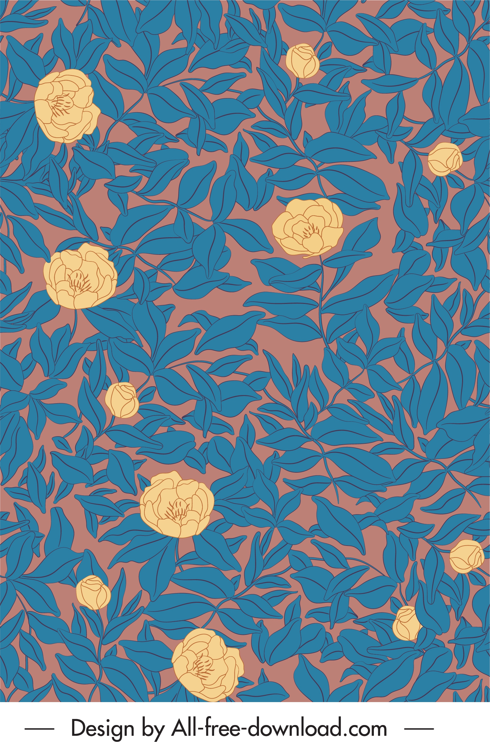 floral pattern template classical handdrawn design