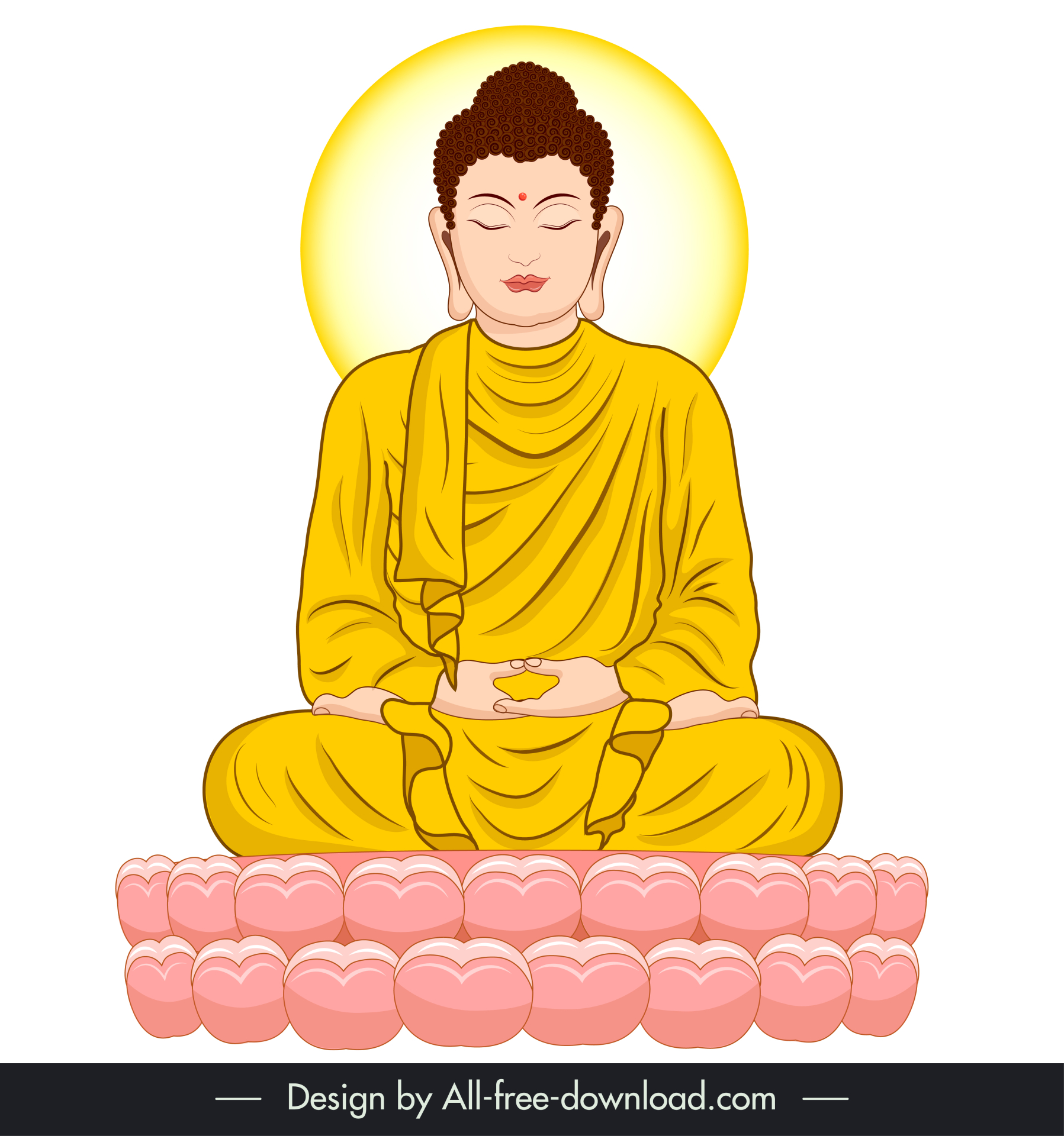 amitabha buddha illustration icon cartoon sketch