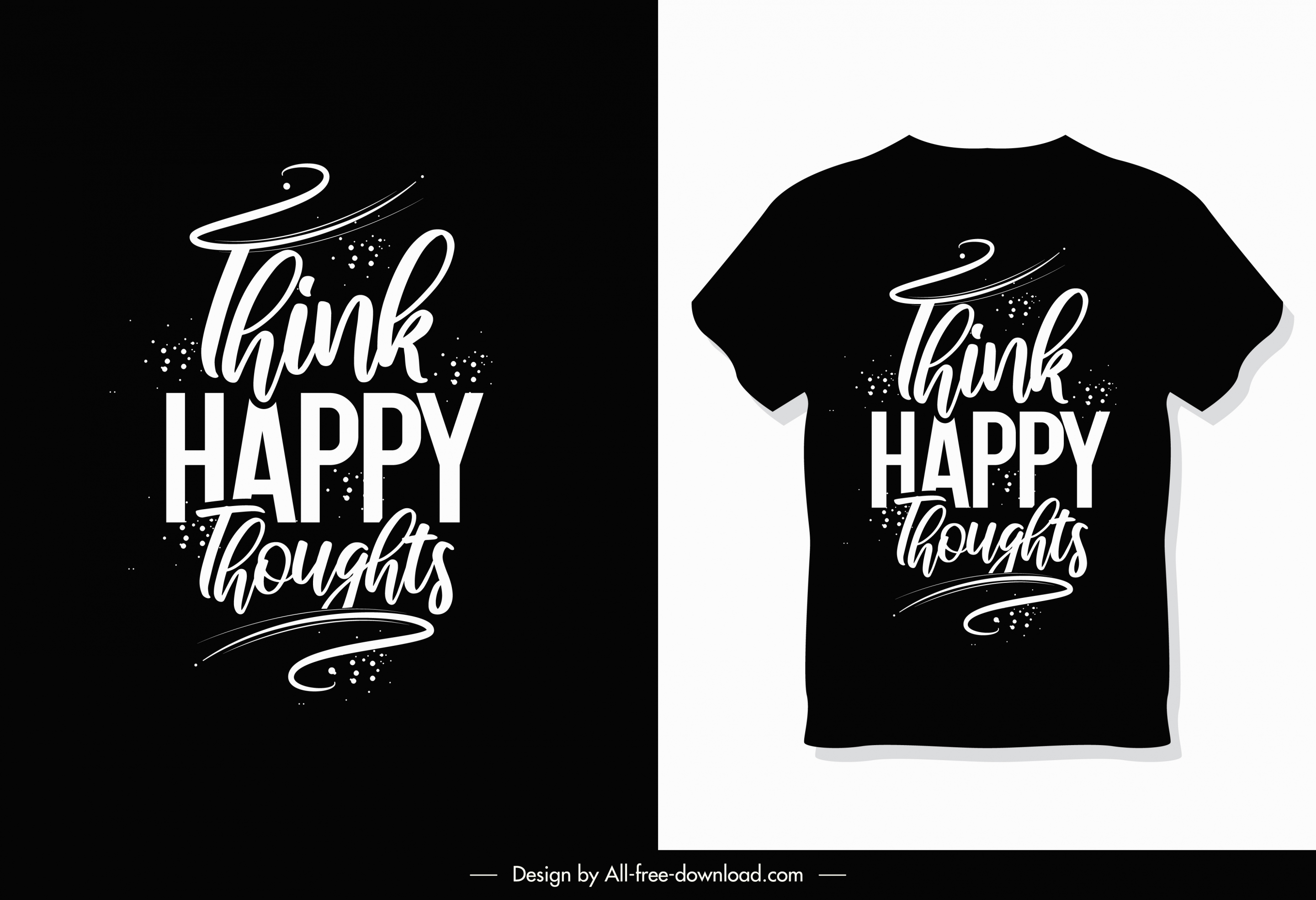 tshirt template dark design calligraphic quotation decor