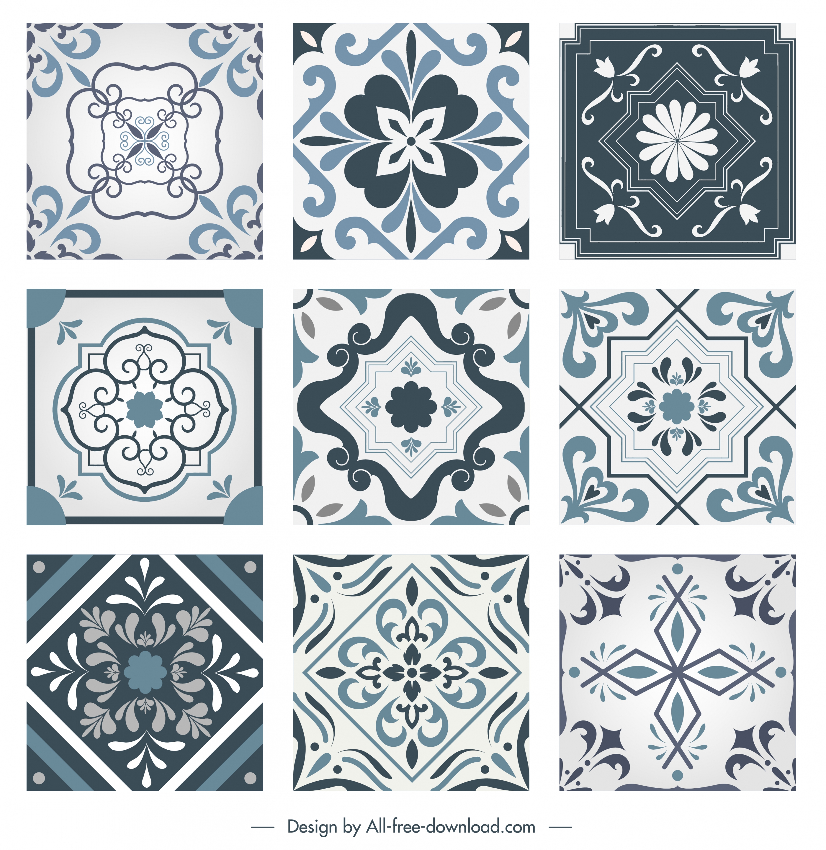 decorative pattern templates elegant european classic symmetry shapes