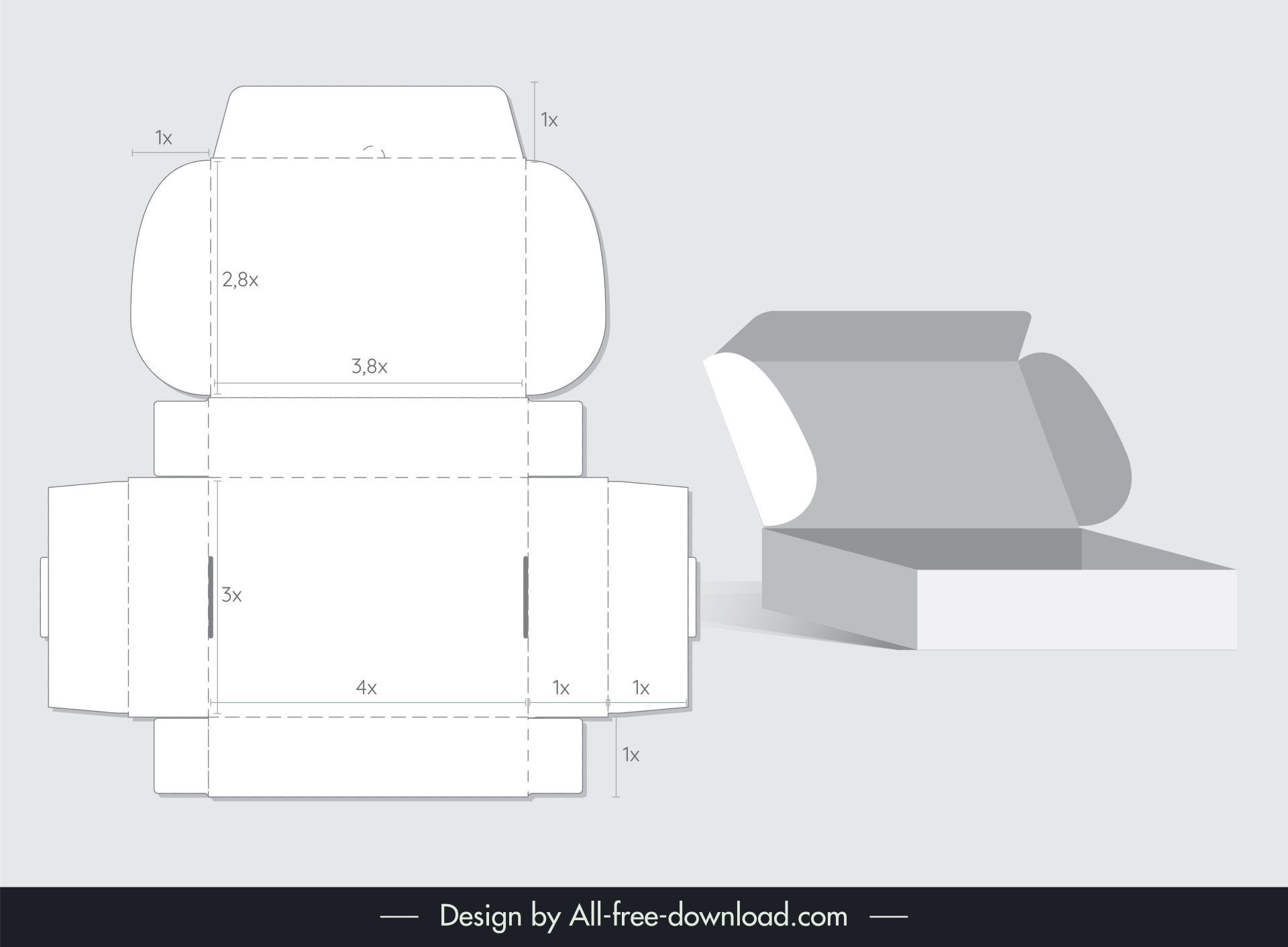 product packaging design elements modern flat 3d sketch