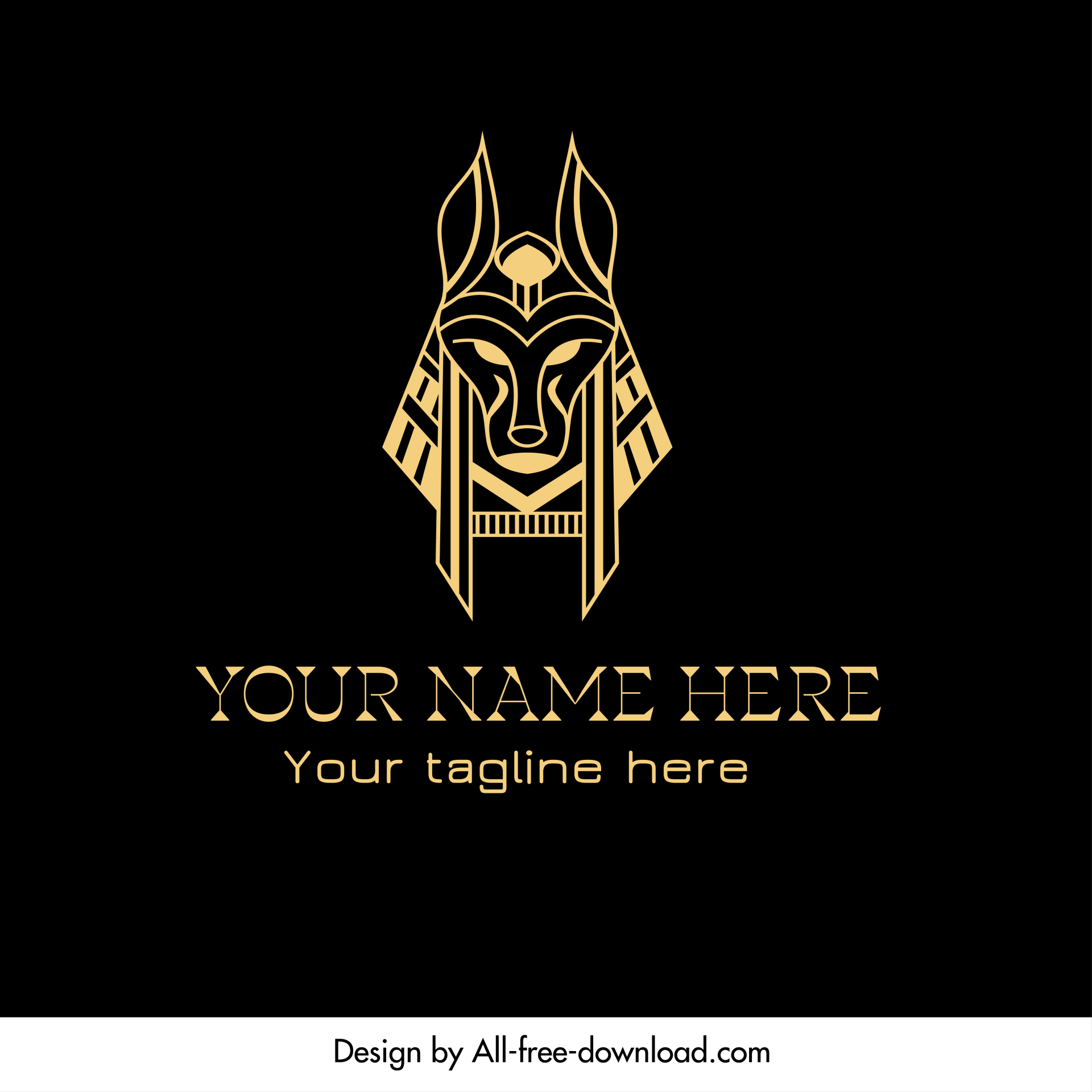 clothing logo ancient egypt pyramid gods luxury design element flat contrast dark symmetric fox face sketch