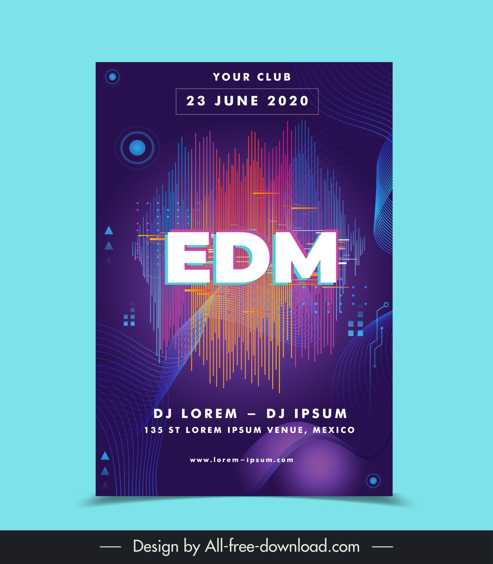 music festival poster template elegant modern dark