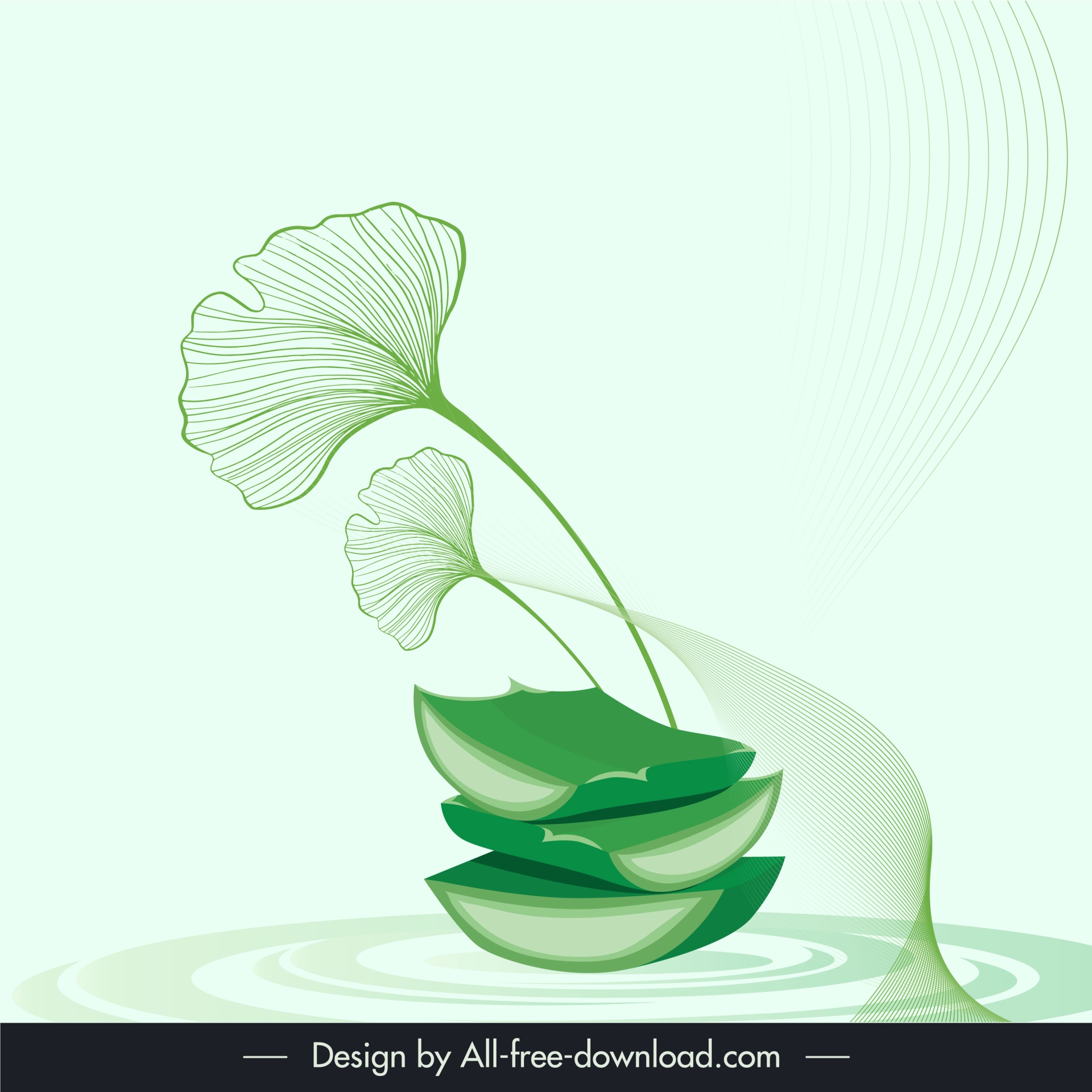 aloe vera background elegant leaf curves