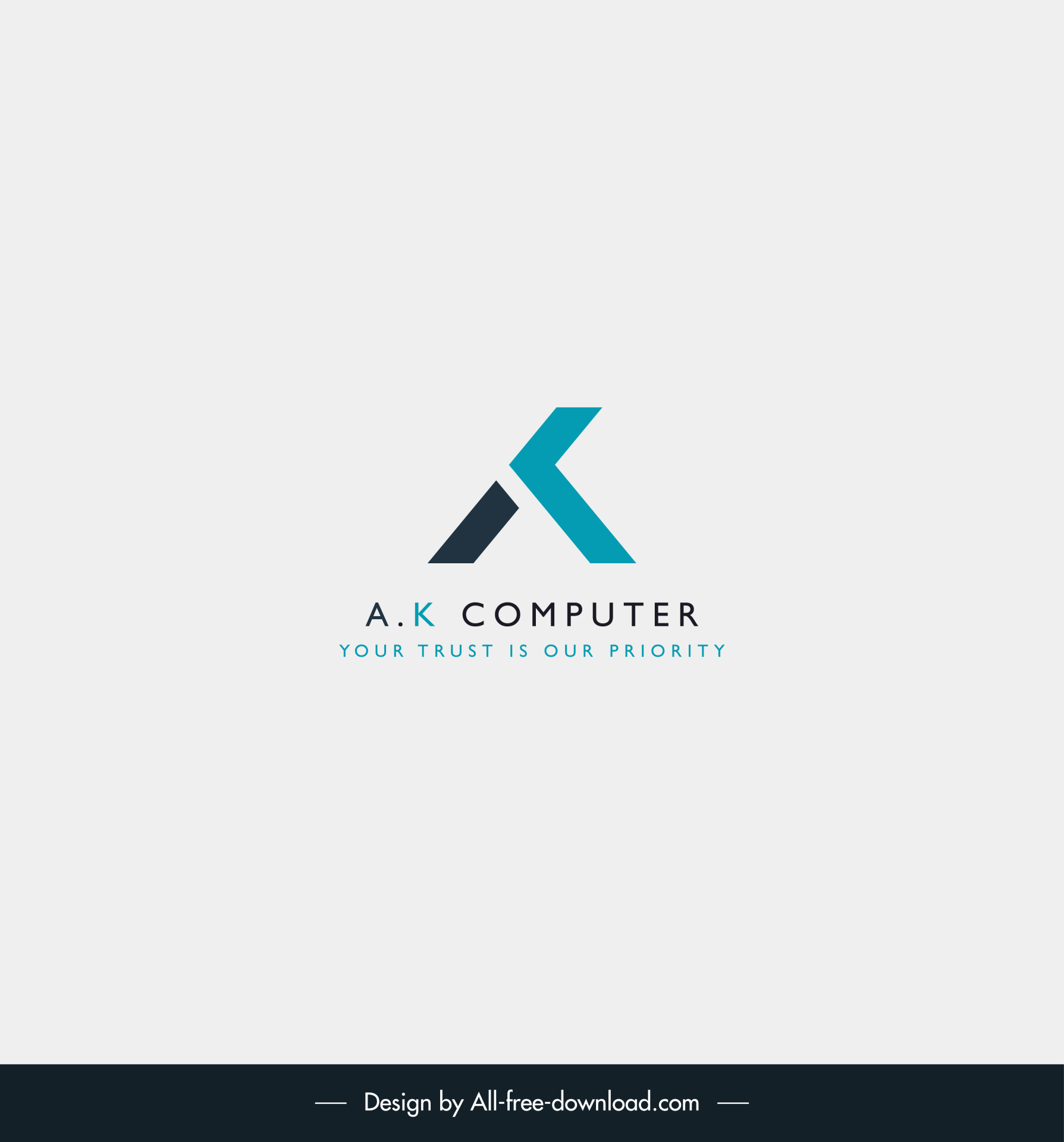 colour awesone logo ak computer template elegant modern flat stylized text design  