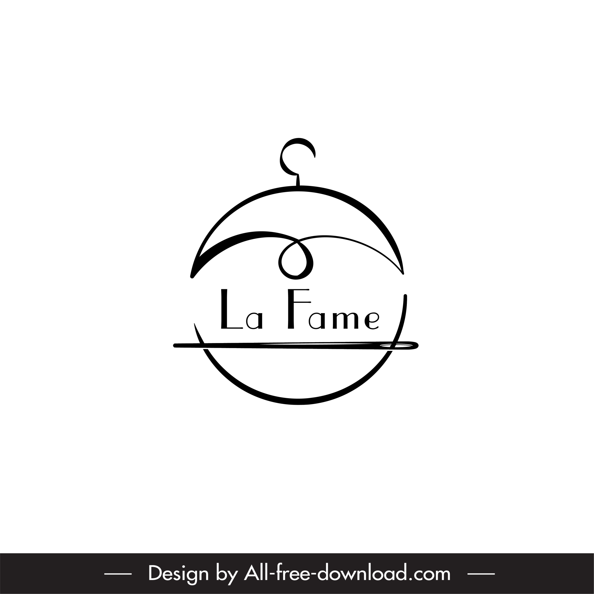 logo x la fame clothing logo template circle swirl sketch