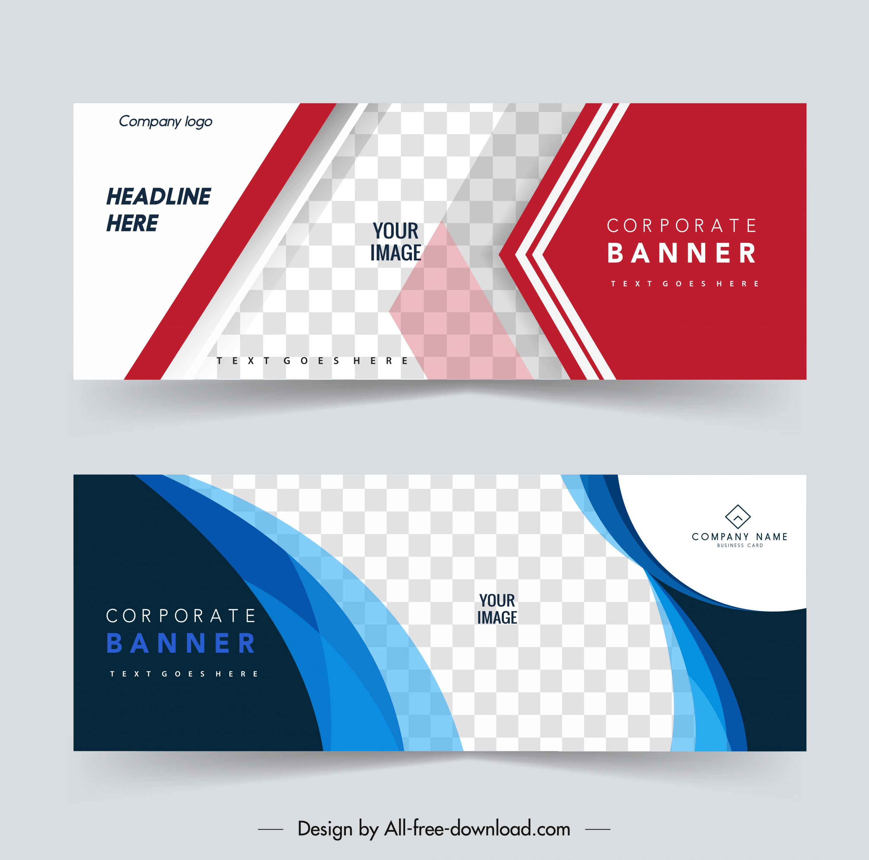 corporate banner templates elegant modern checkered geometry curves