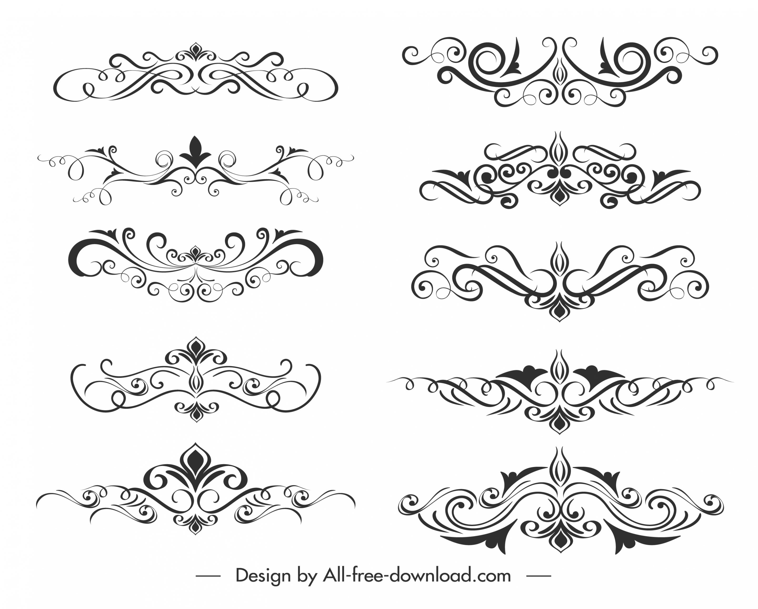 document design elements templates elegant classical symmetric swirl