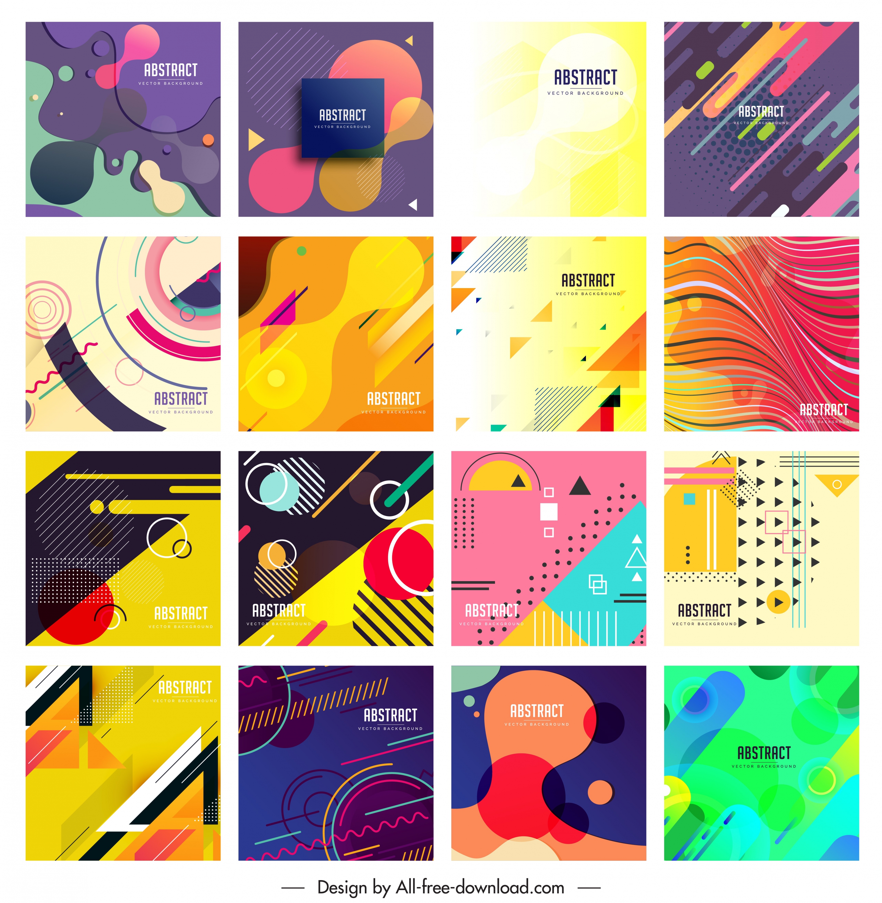 abstract background templates collection colorful modern flat decor