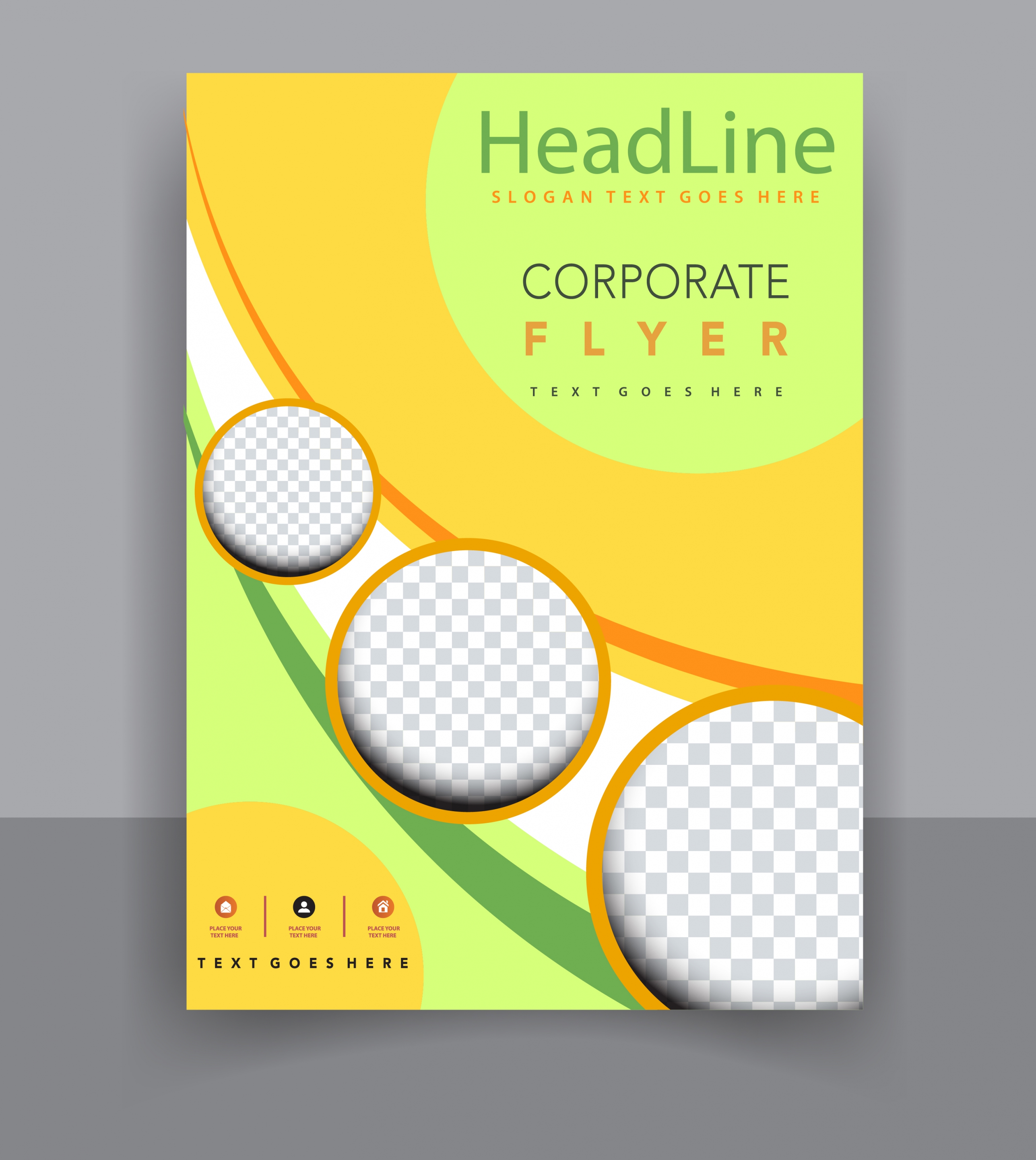 flyer template modern colorful design checkered circles