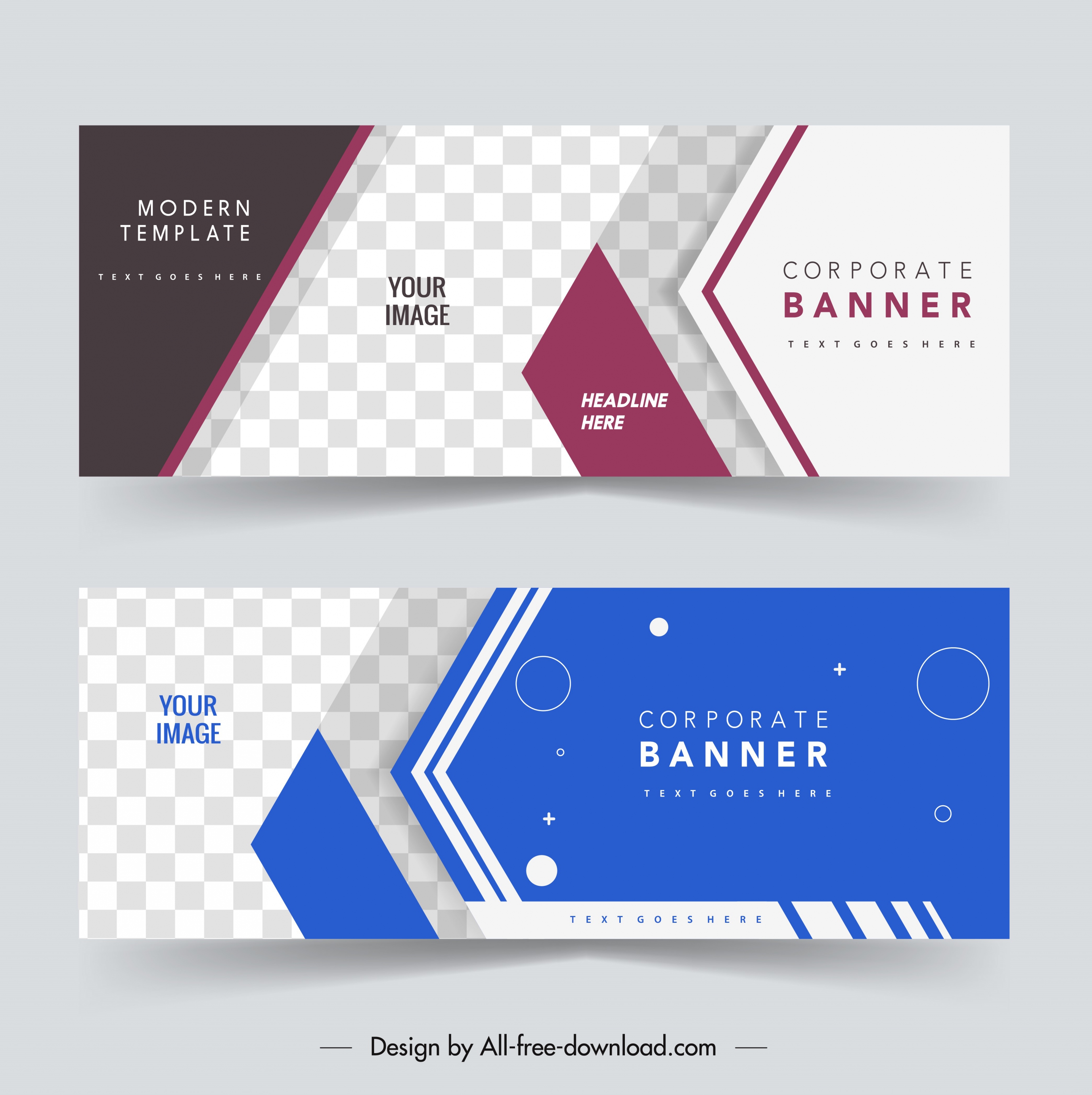 corporate banner templates elegant modern checkered horizontal decor