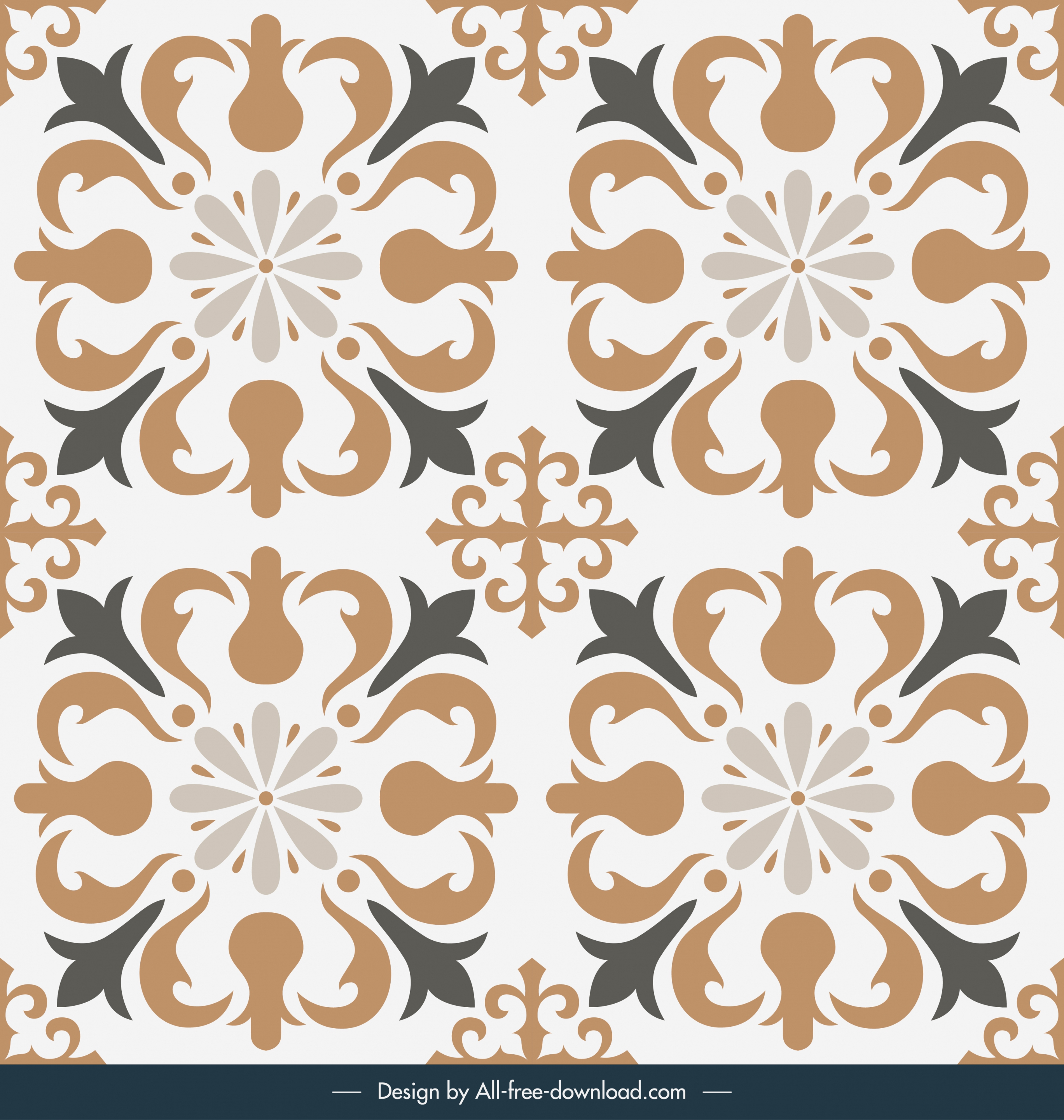 tile pattern template elegant european symmetric repeating shapes