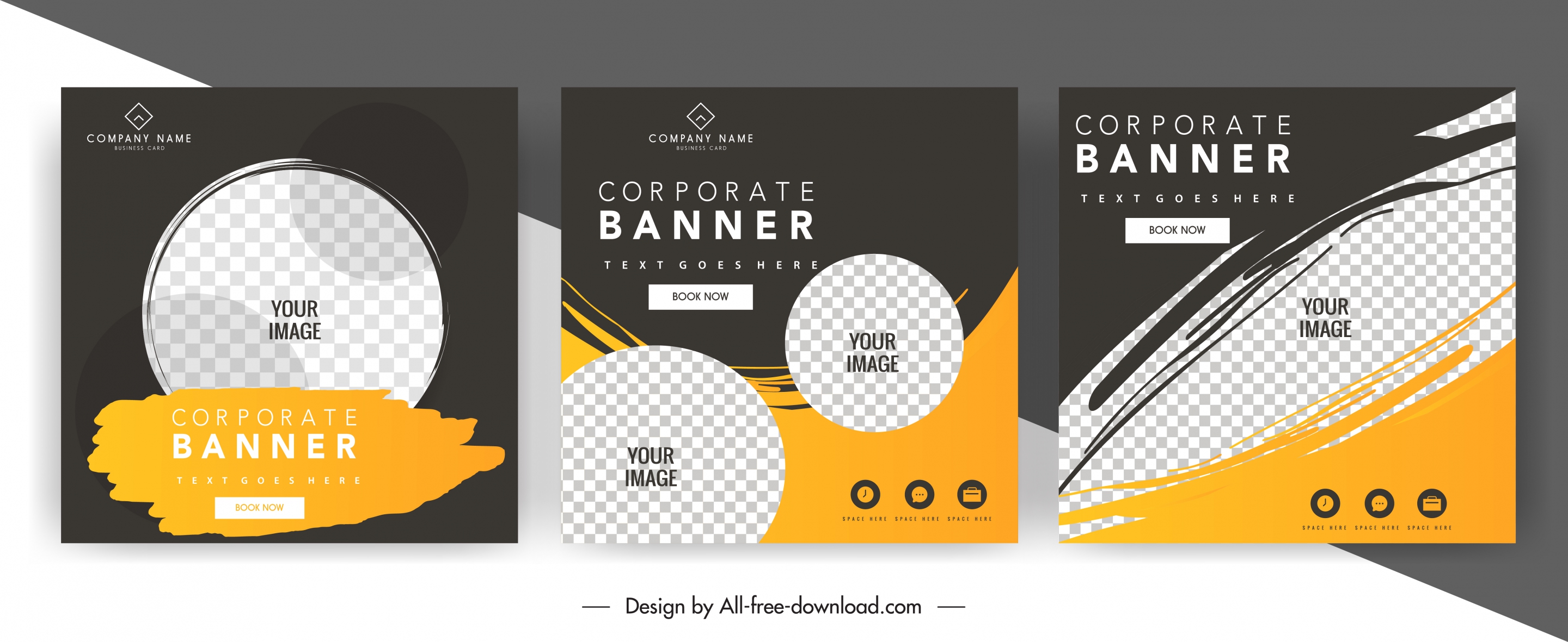 corporate banner templates dark grunge checkered decor