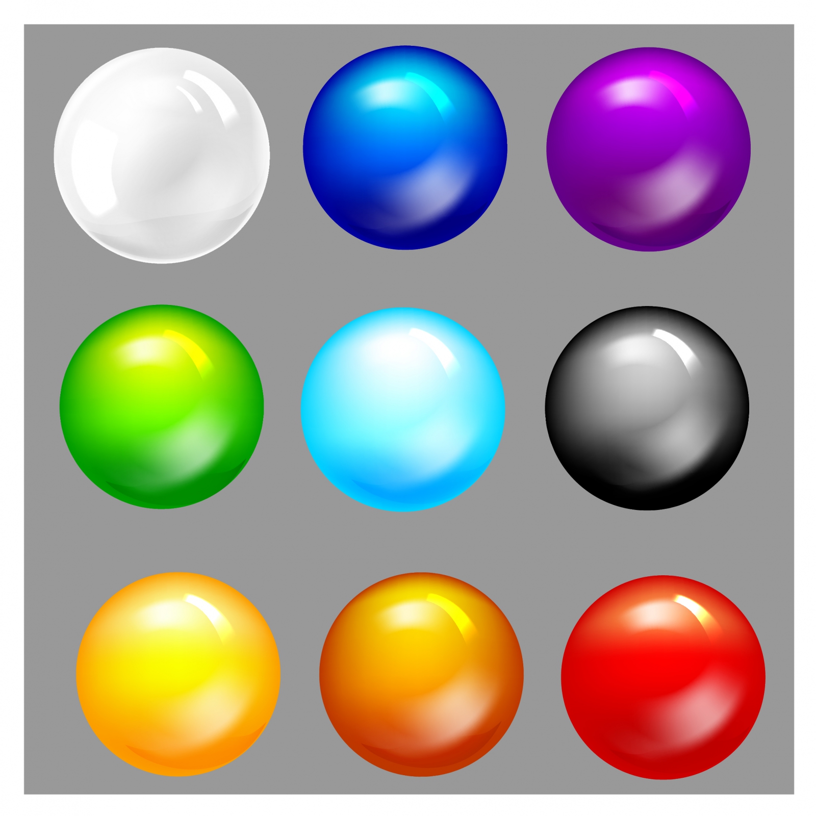 Vector Glass orb buttons