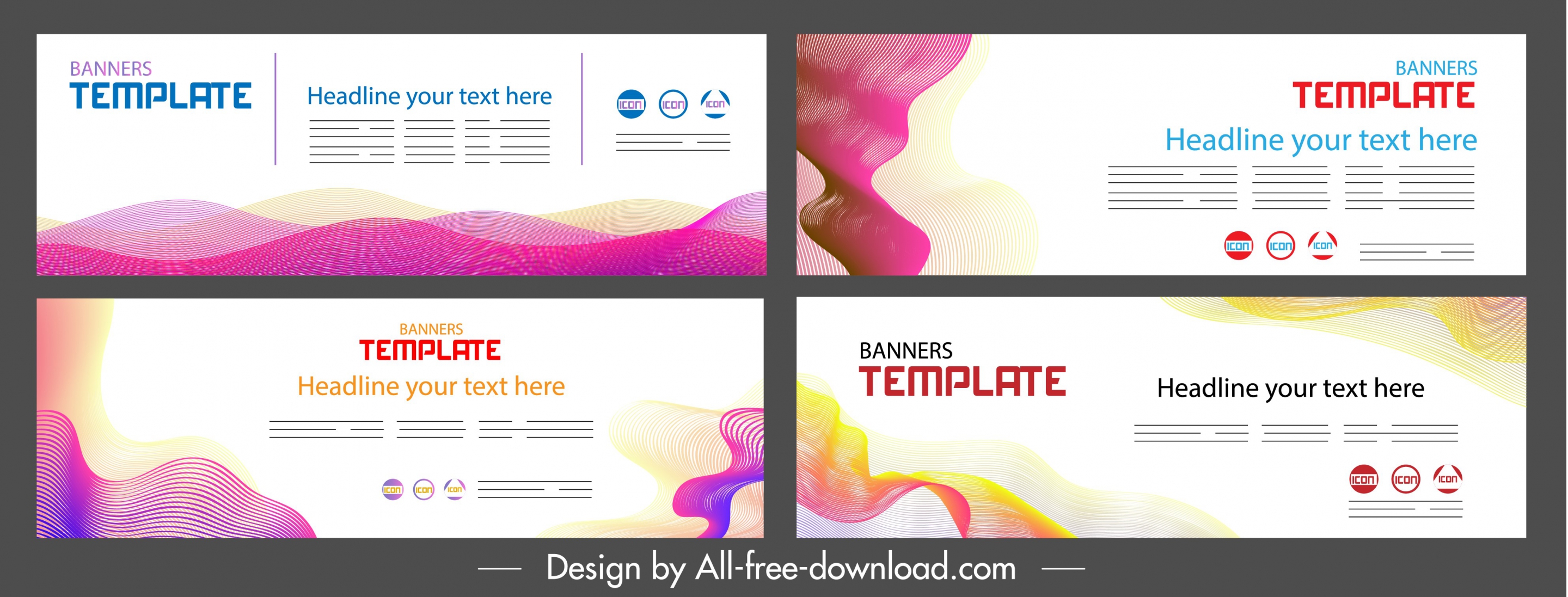 corporate banner templates bright colorful modern decor