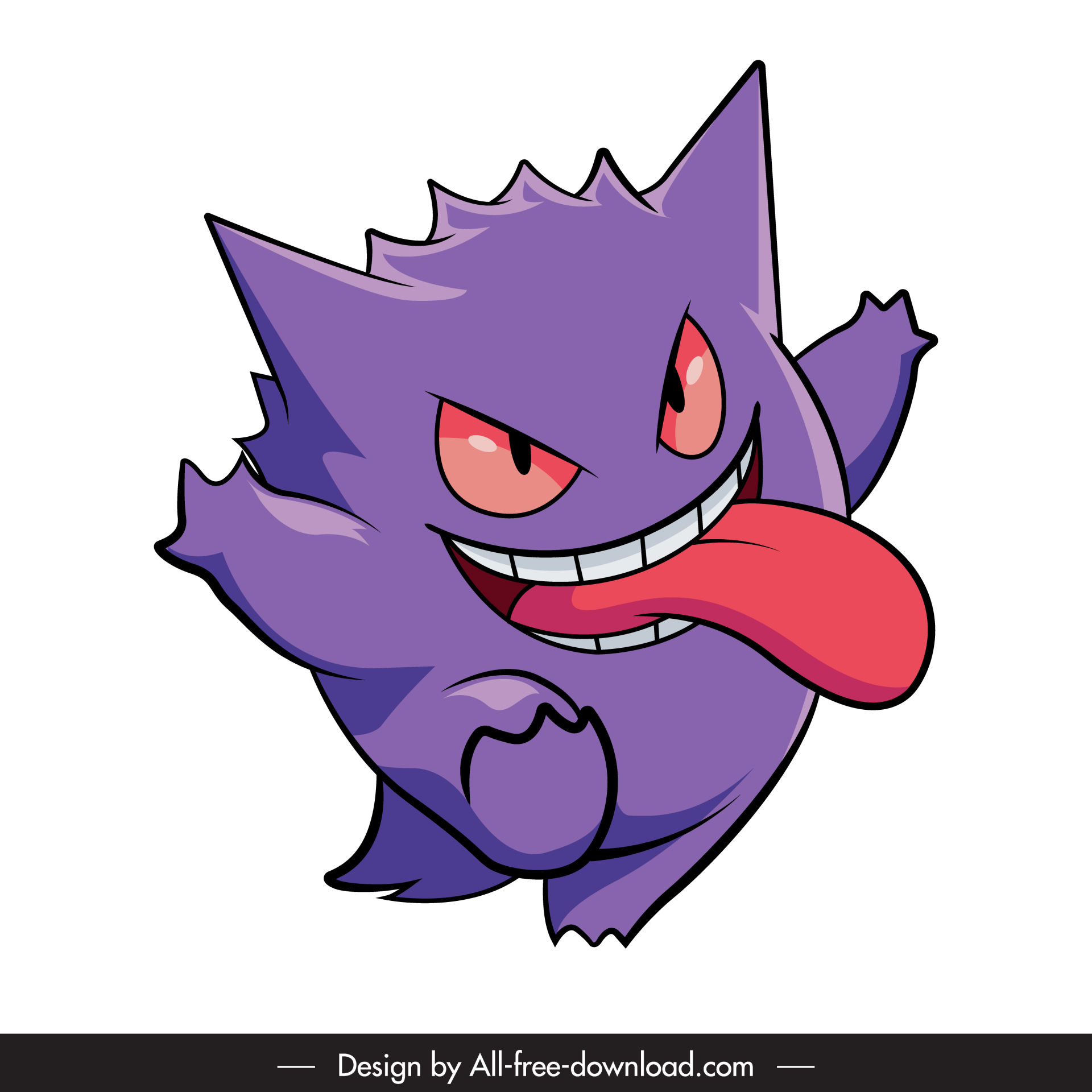 gengar cartoon character icon funny dynamic sketch