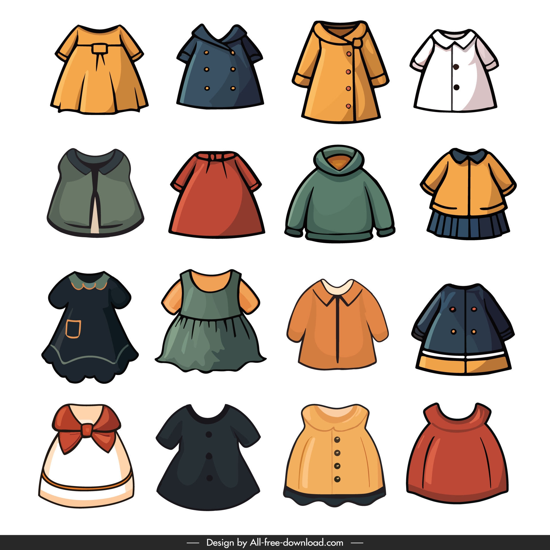 female fashion design elements flat classic