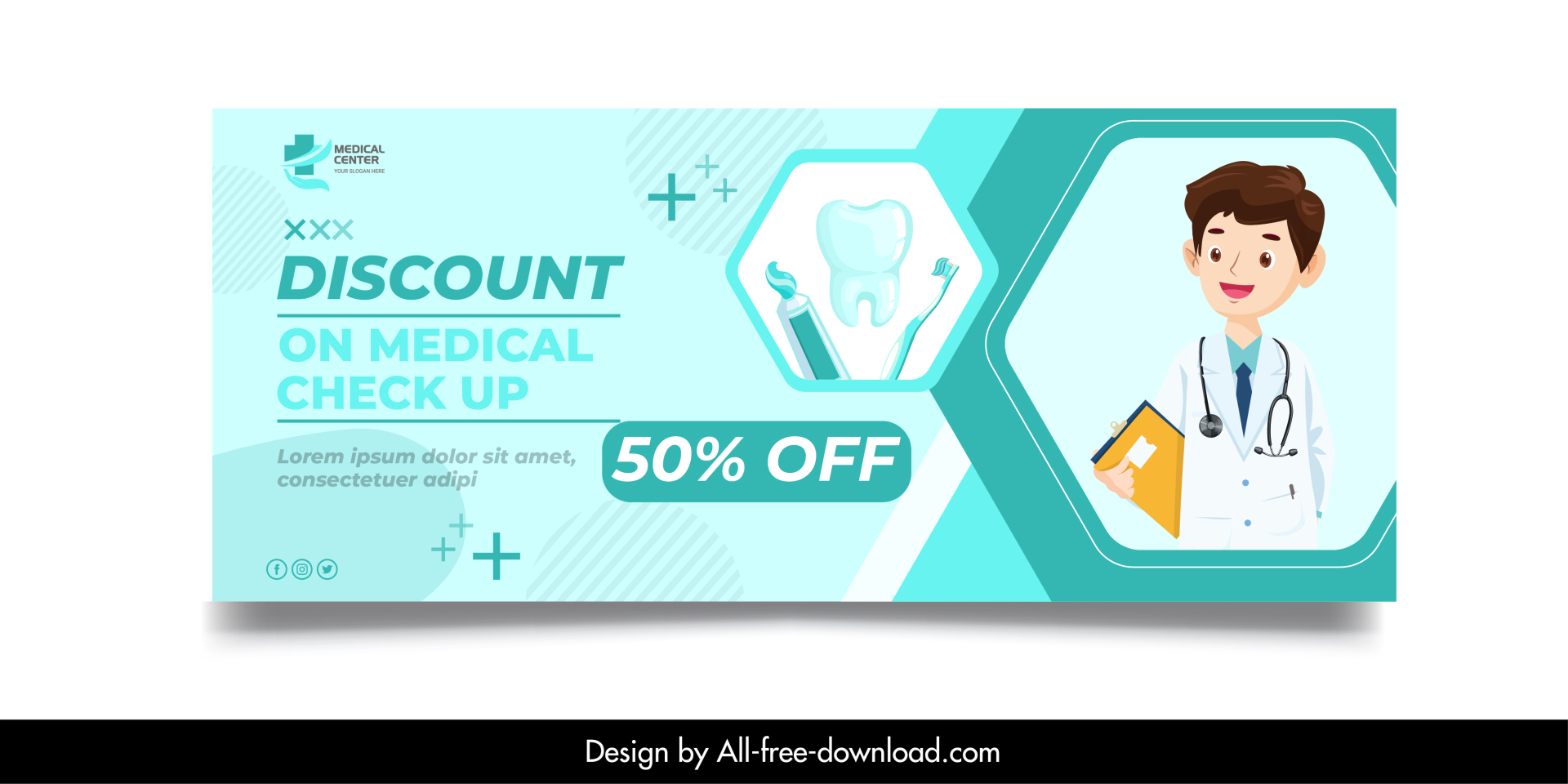 dental clinic services voucher template tooth dentist sketch cartoon design 