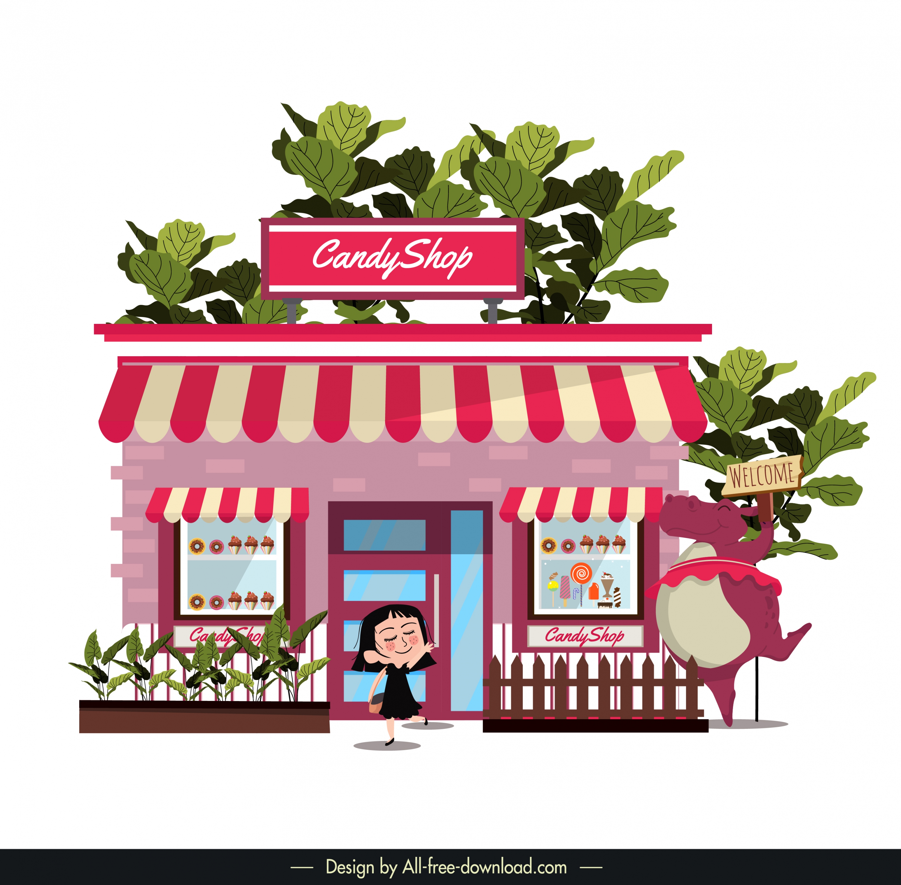 candy shop template cute pink decor