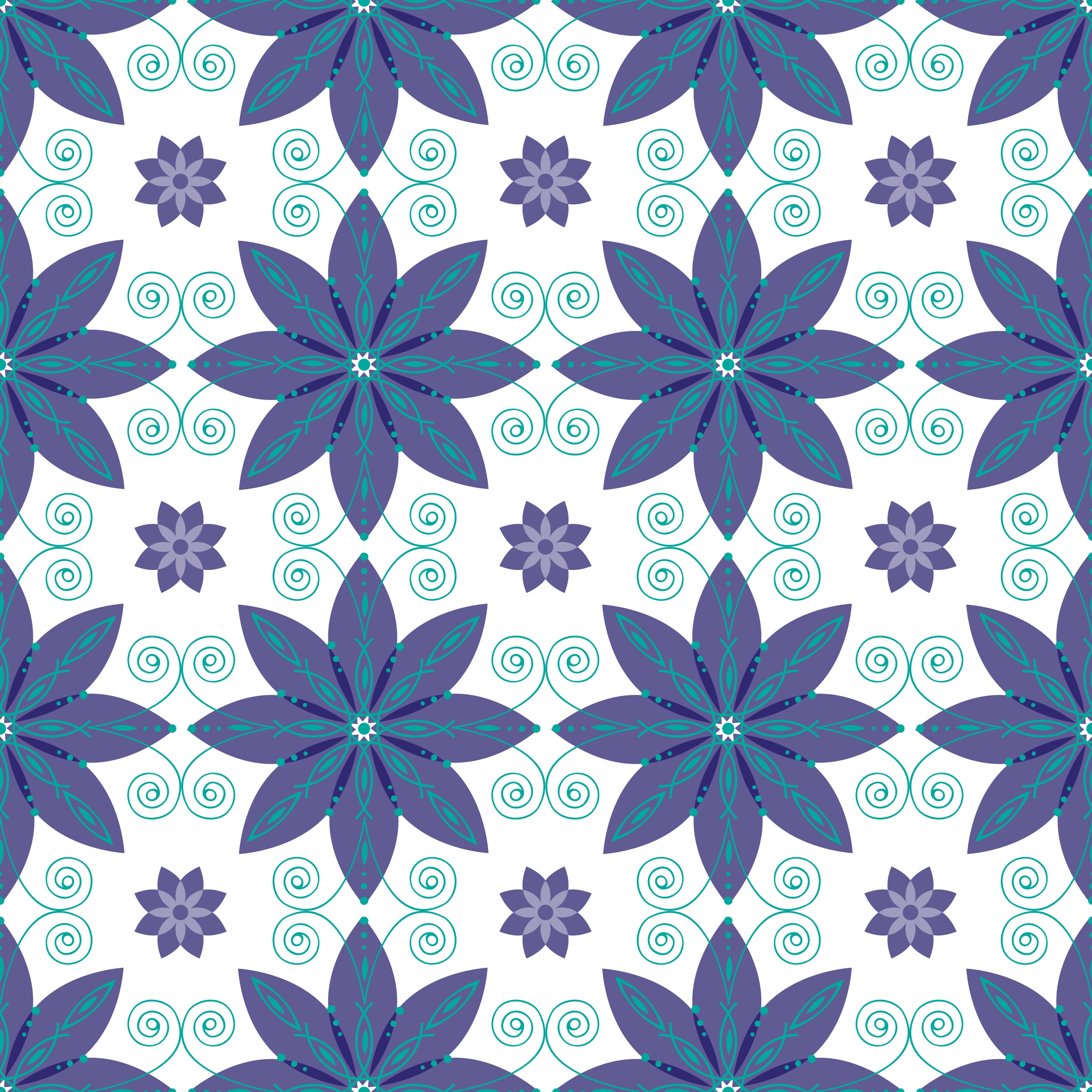 floral pattern background curves symmetric repeating style