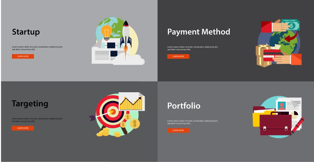 business stages concepts with various styles illustration