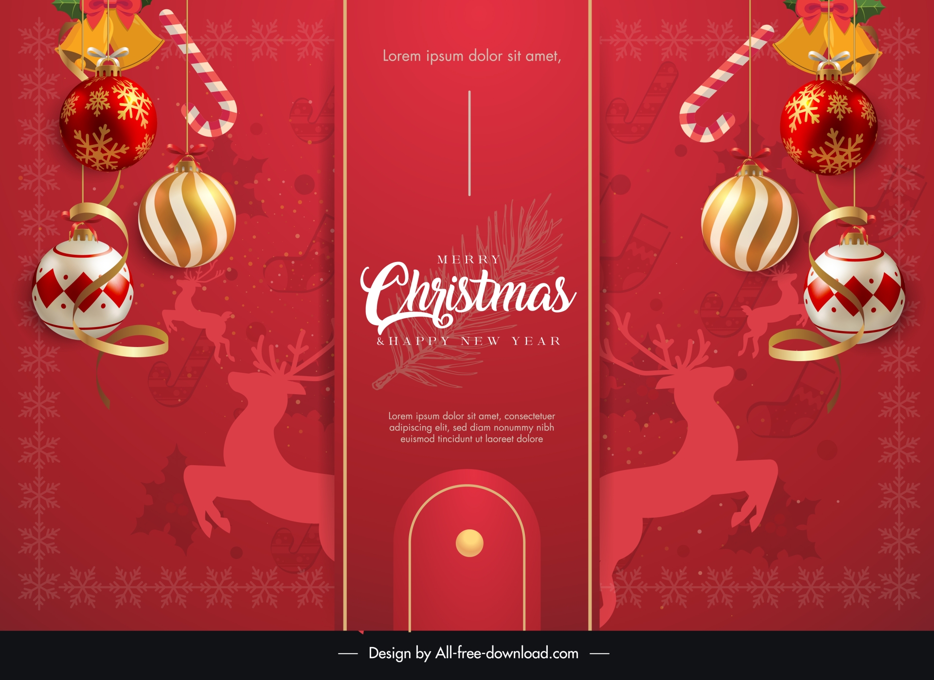 christmas background template elegant symmetric silhouette