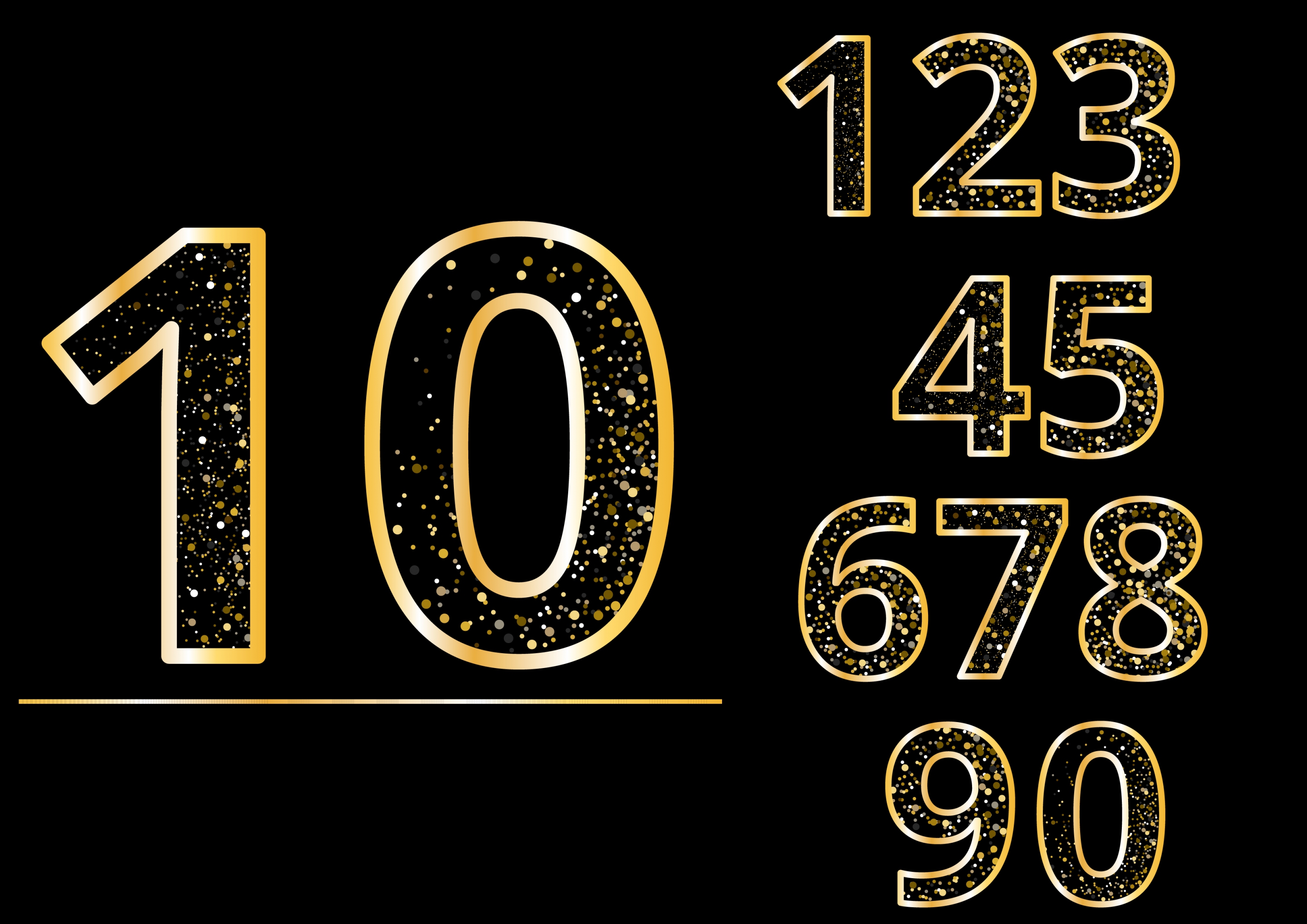 numbers background shiny sparkling yellow decor