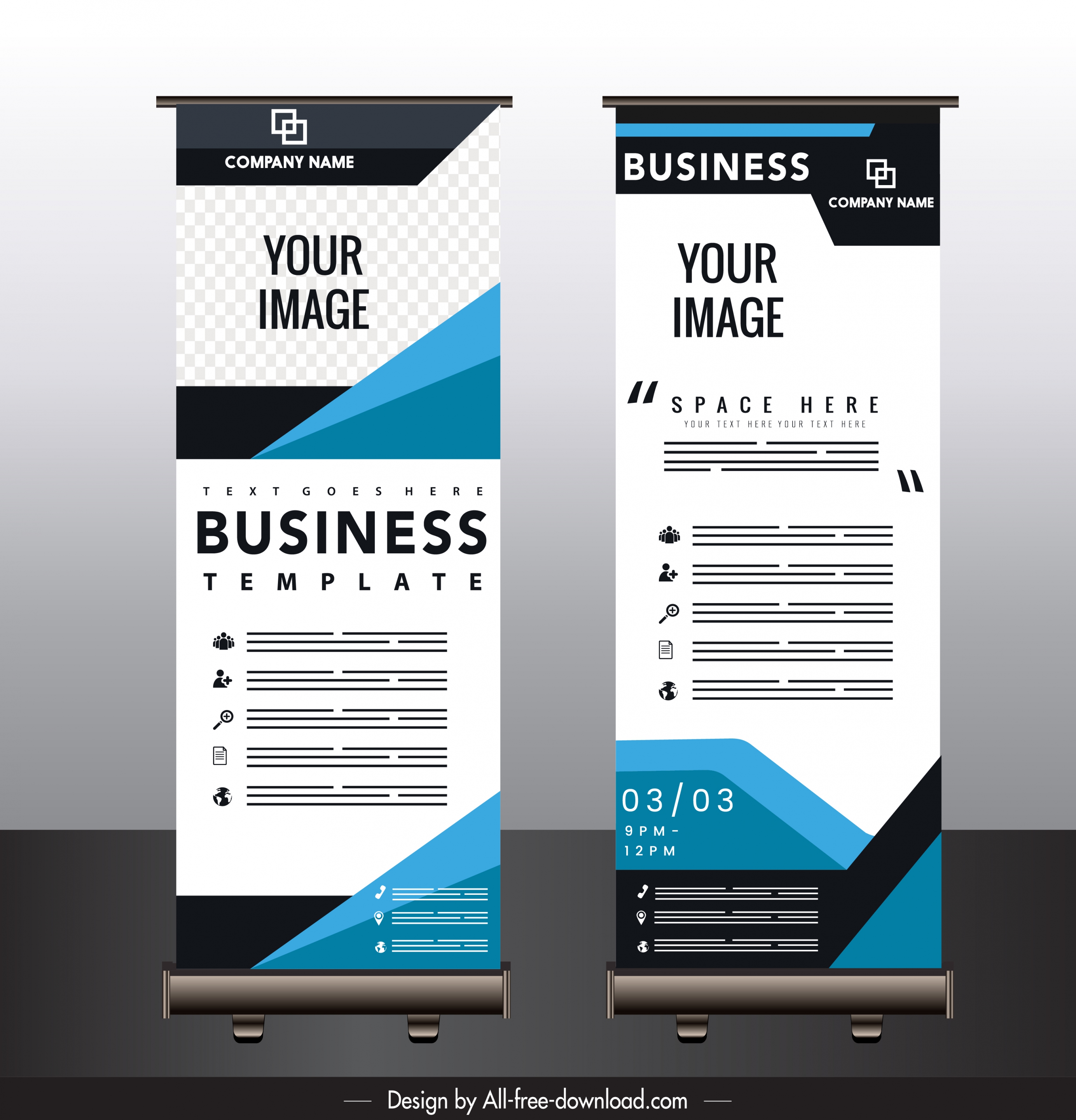 business banner template modern technology decor standee vertical