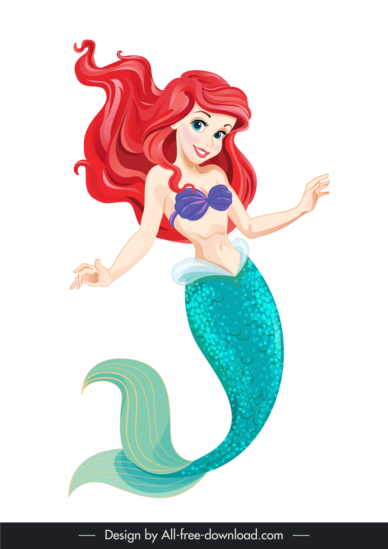 ariel disney character icon cute cartoon lineart sketch 