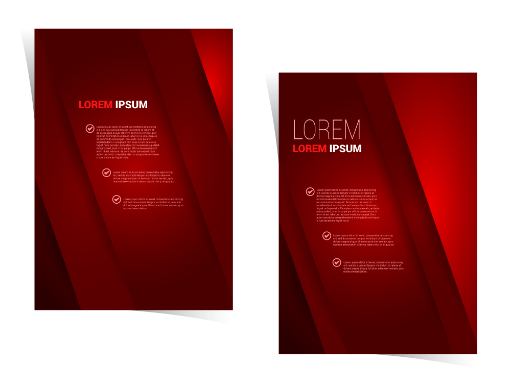 brochure template design with dark red background