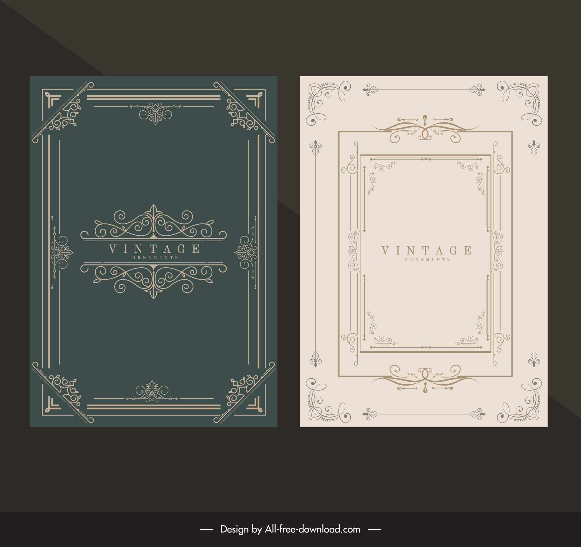 corner frame design elements elegant vintage symmetry