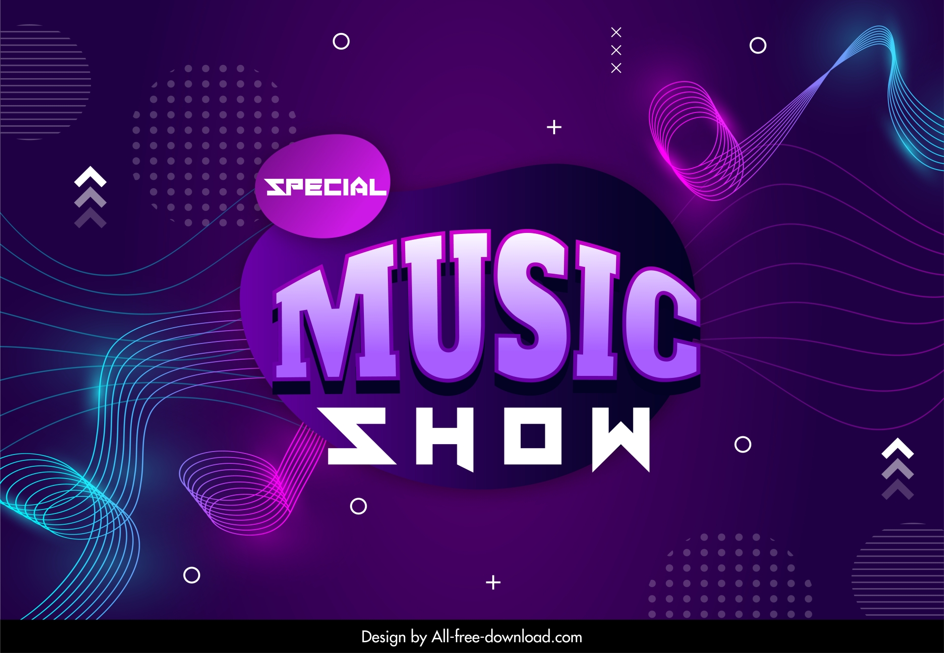 music festival background template elegant modern 3d dynamic curves