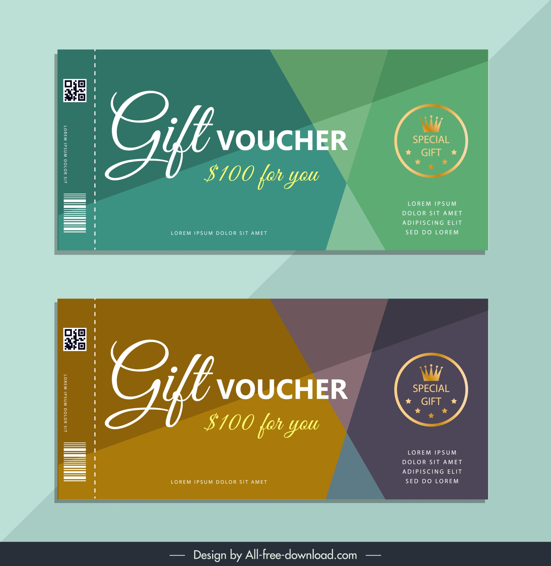 gift voucher templates elegant modern geometry