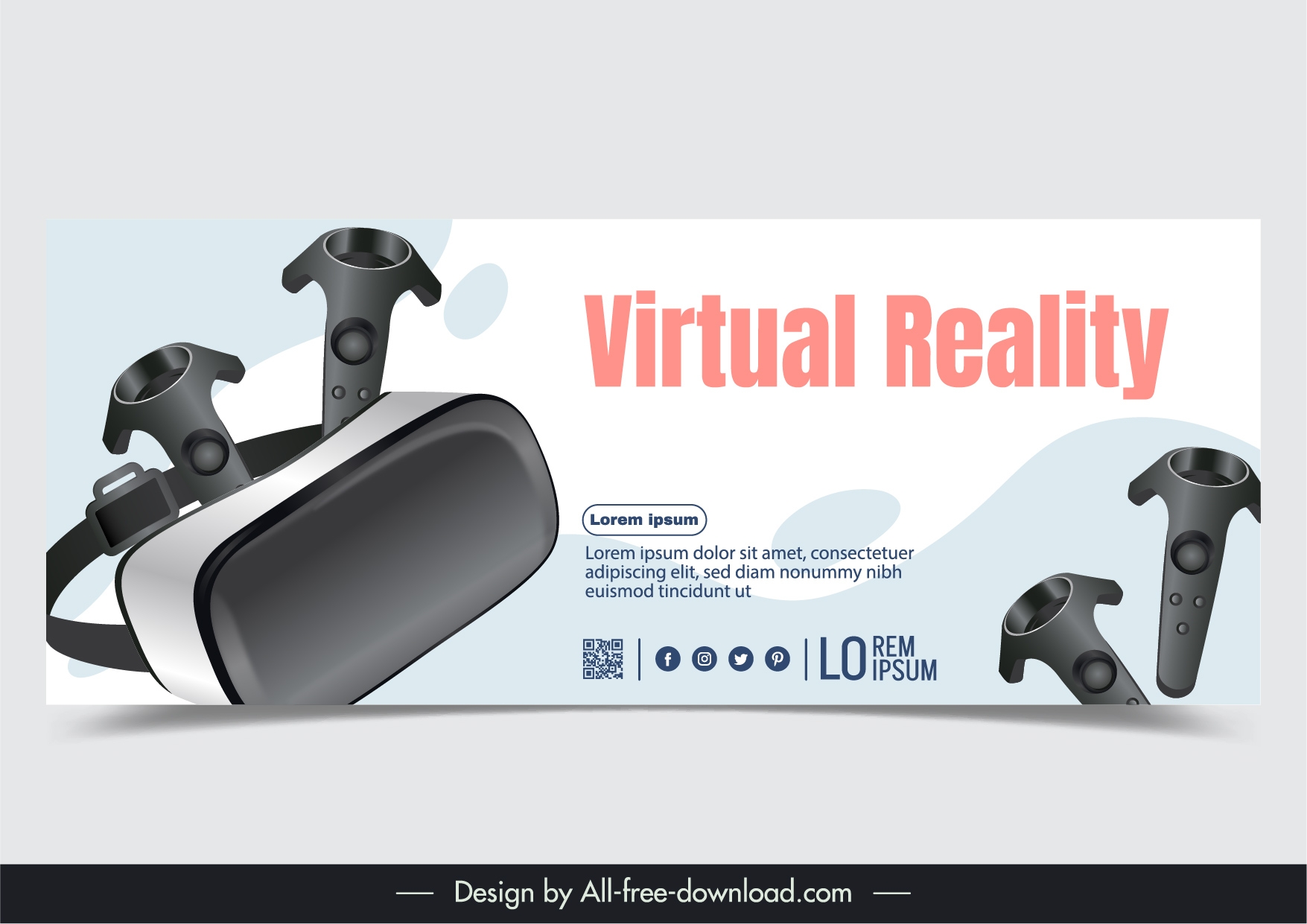 smart glasses gaming accessories banner template modern 3d objects