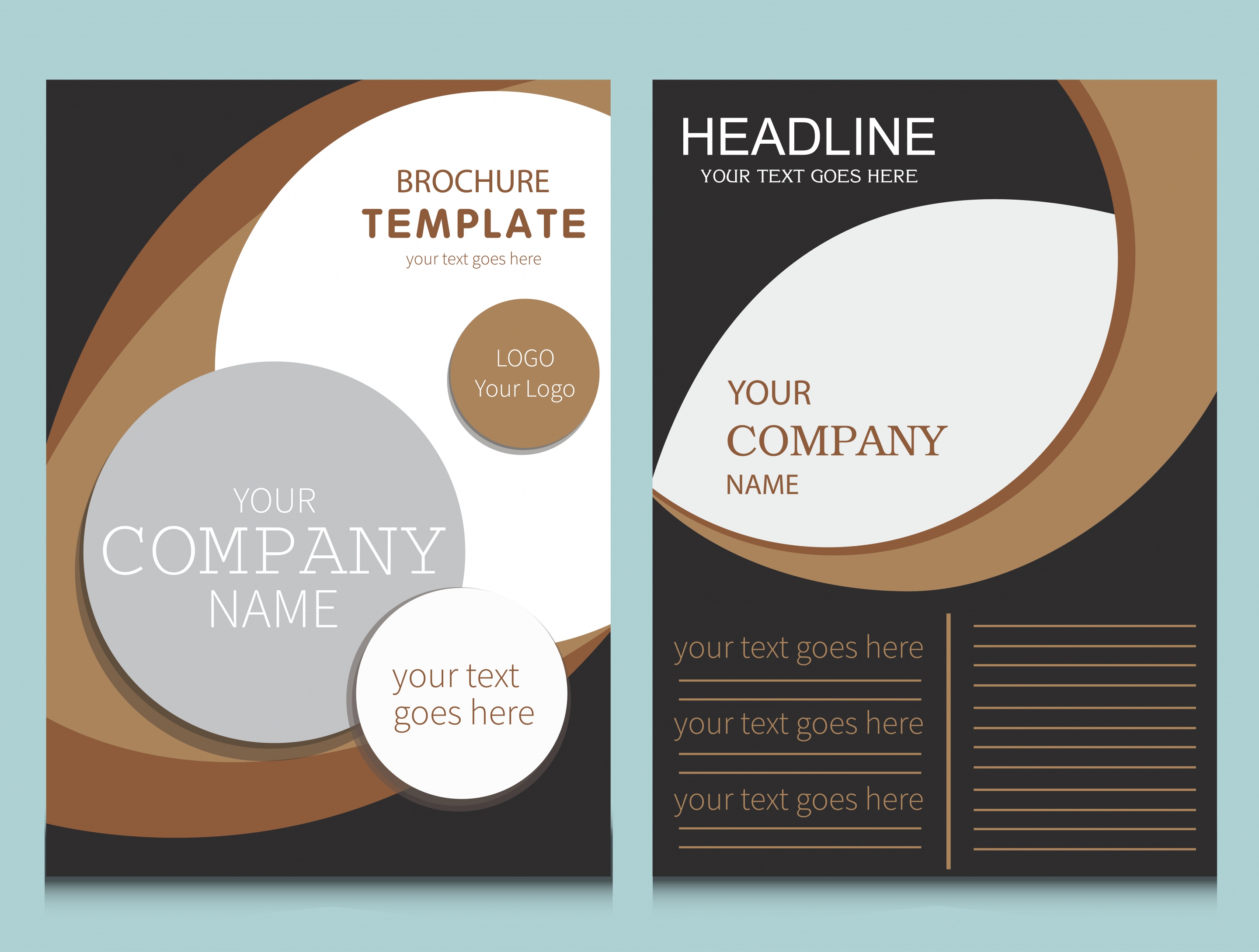 company flyer template modern circles curves decoration