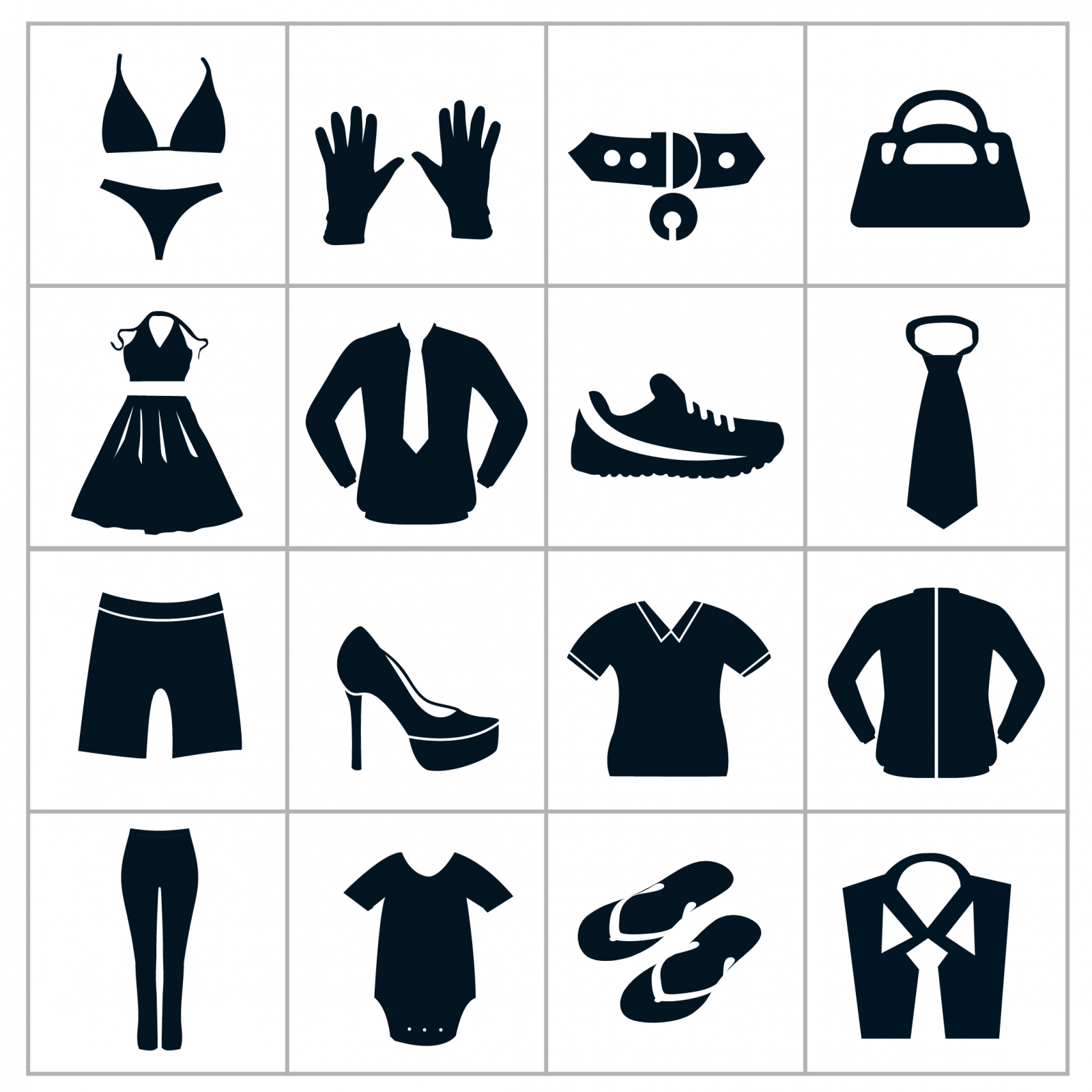 Black Department Store Clothing Icons