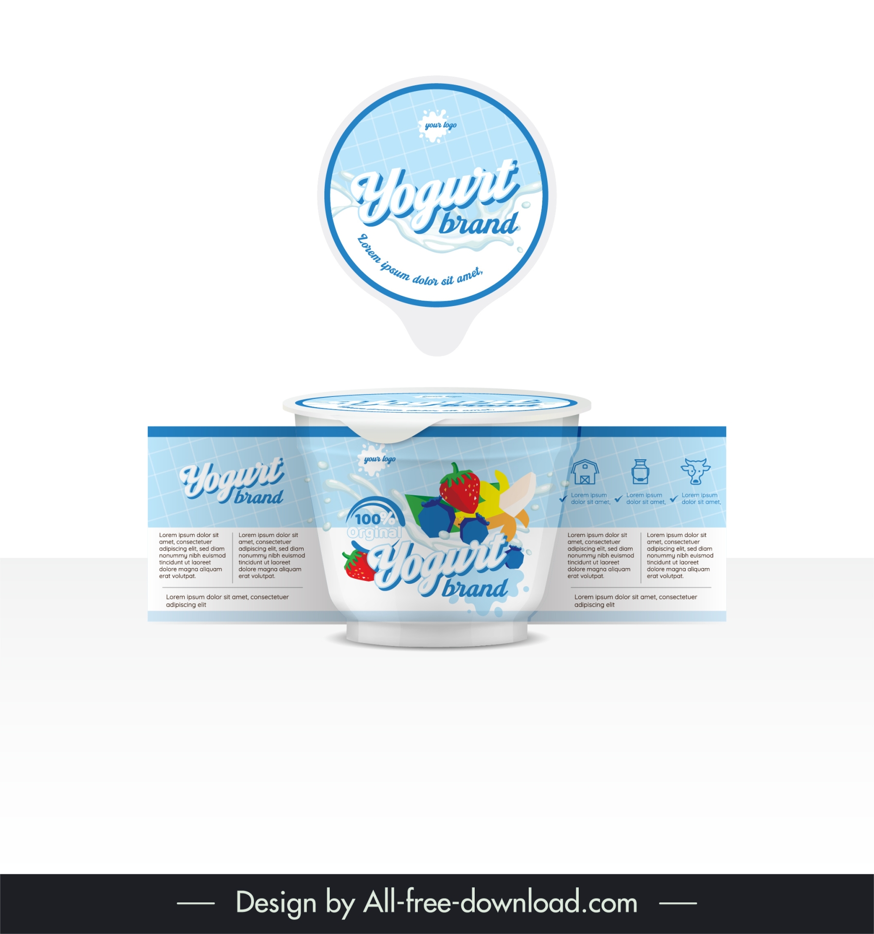 fruit yogurt packaging template elegant dynamic decor