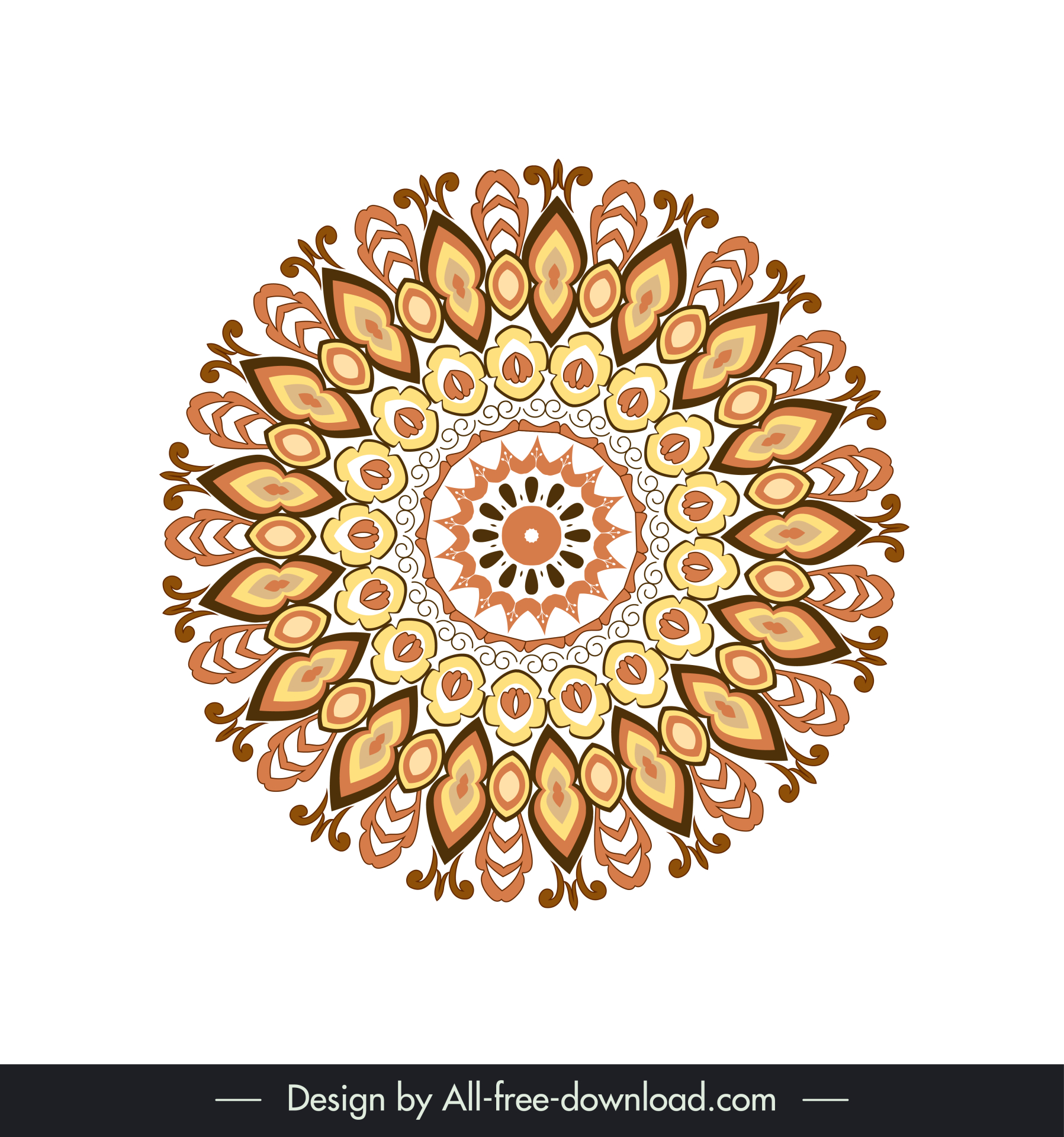 flower mandala sign icon symmetrical illusion design