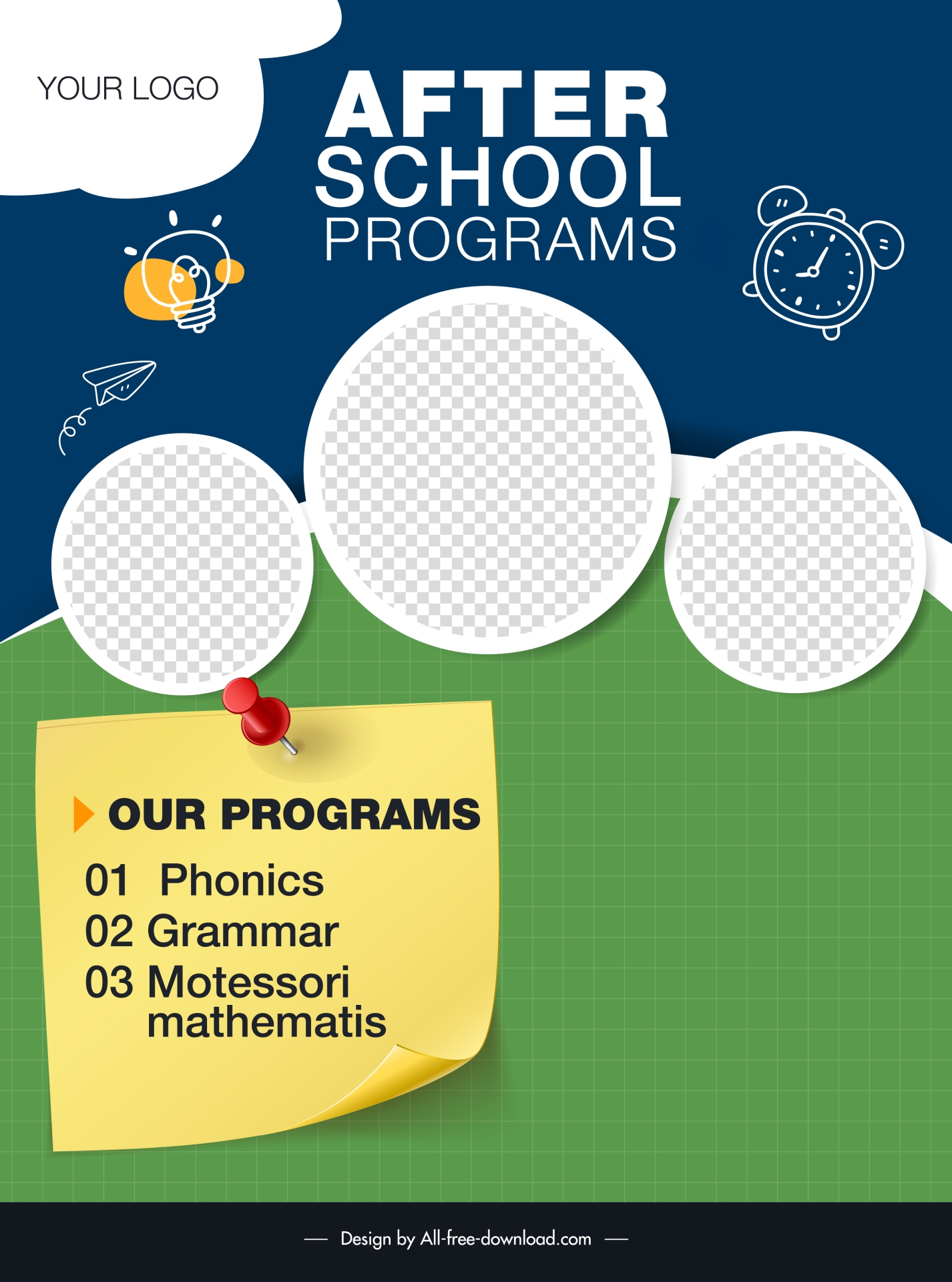 after school program banner template elegant checkerd education elements