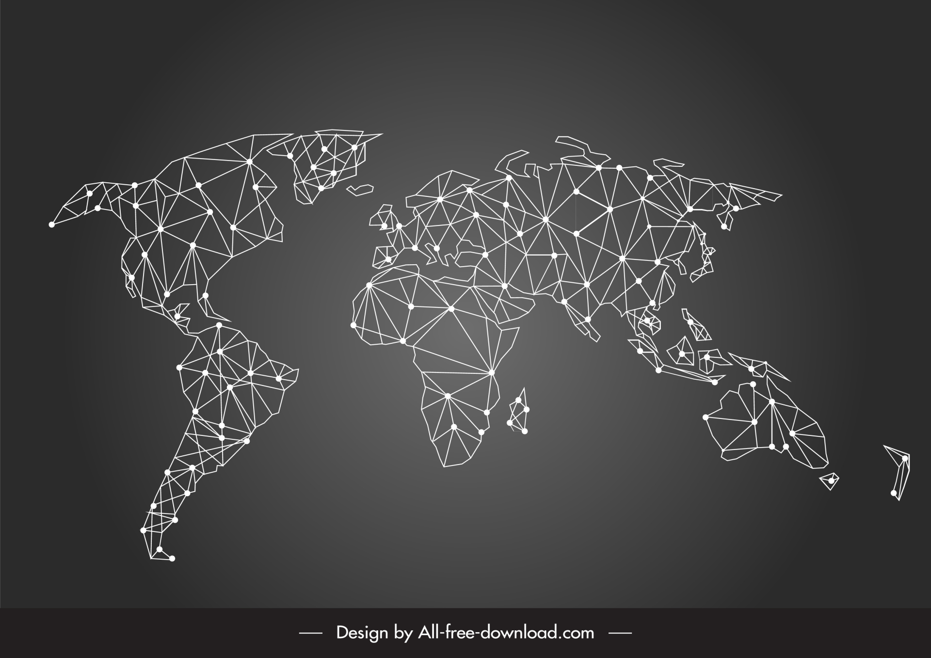 map world sign polygonal design dot line connection sketch  