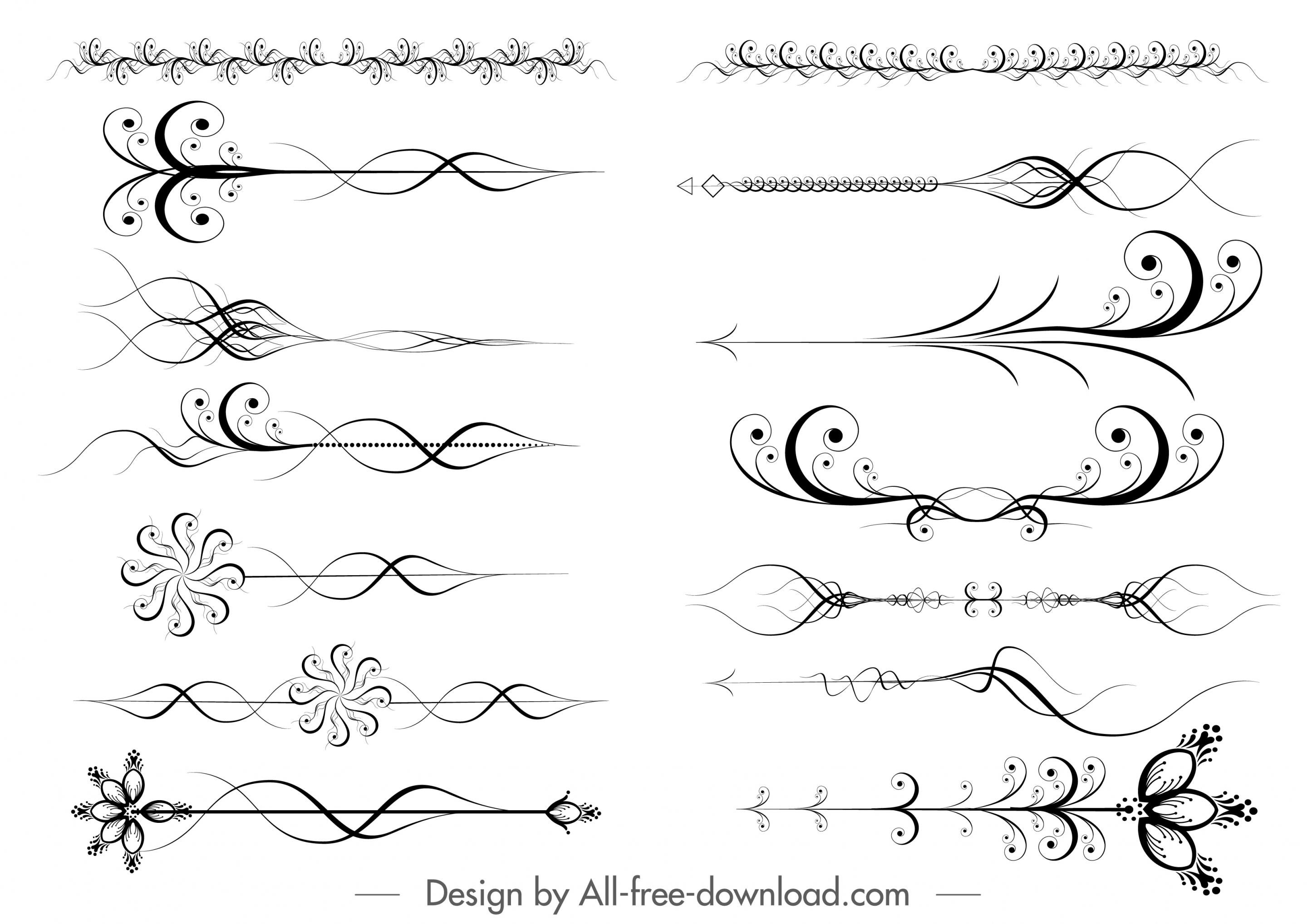 document decorative elements classic elegant curves decor