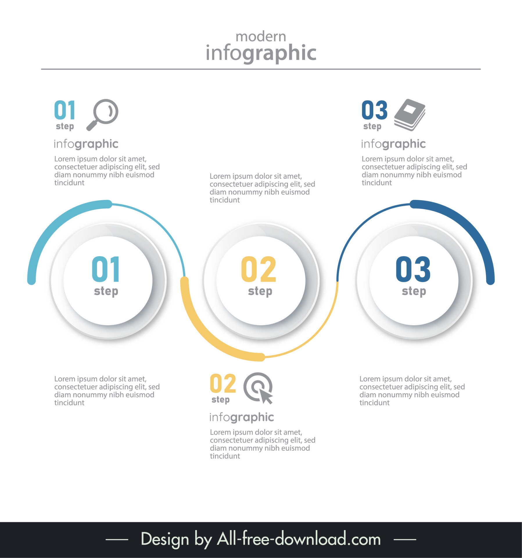 modern infographic template elegant modern circles curves 