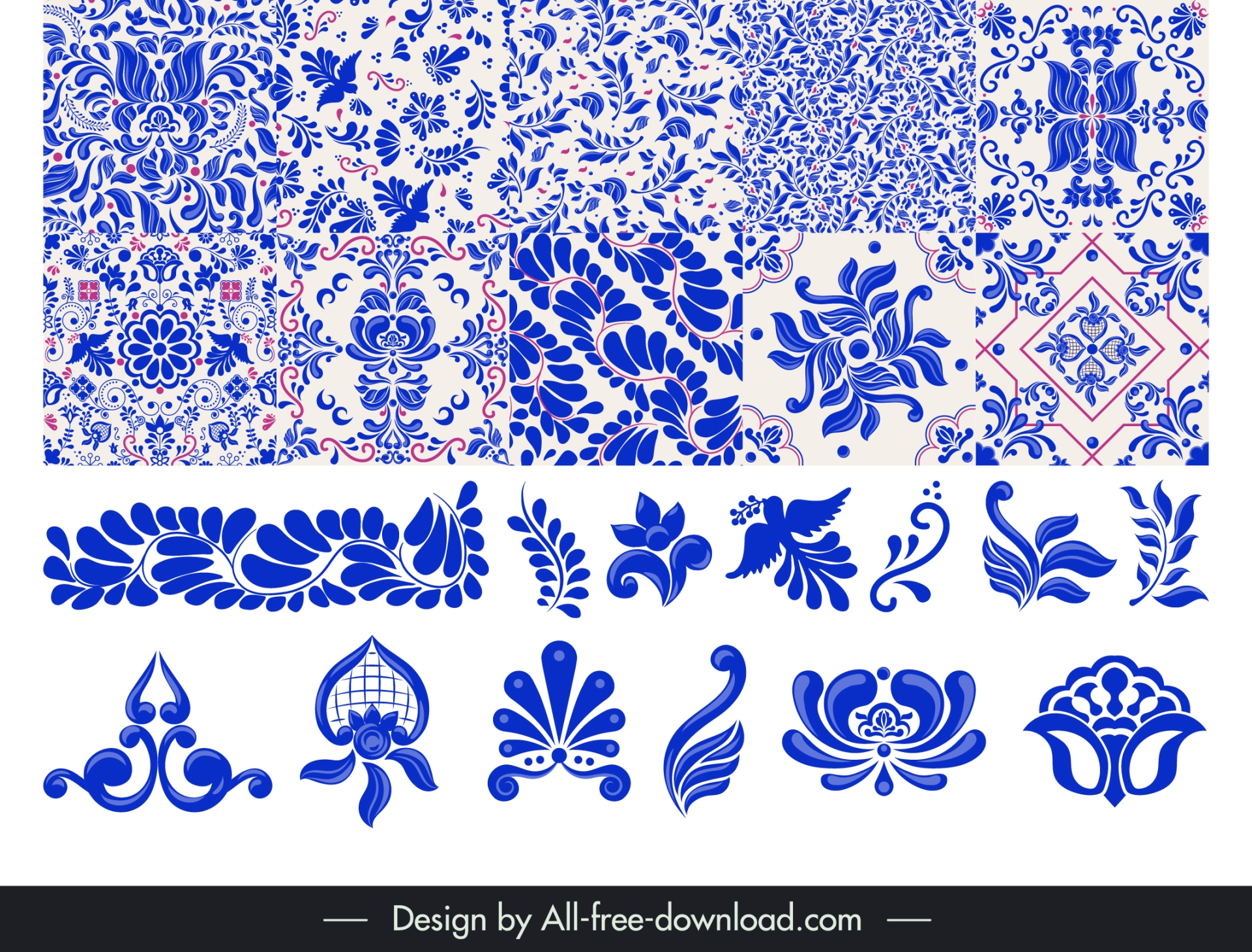 talavera pattern design elements elegant flat nature shapes