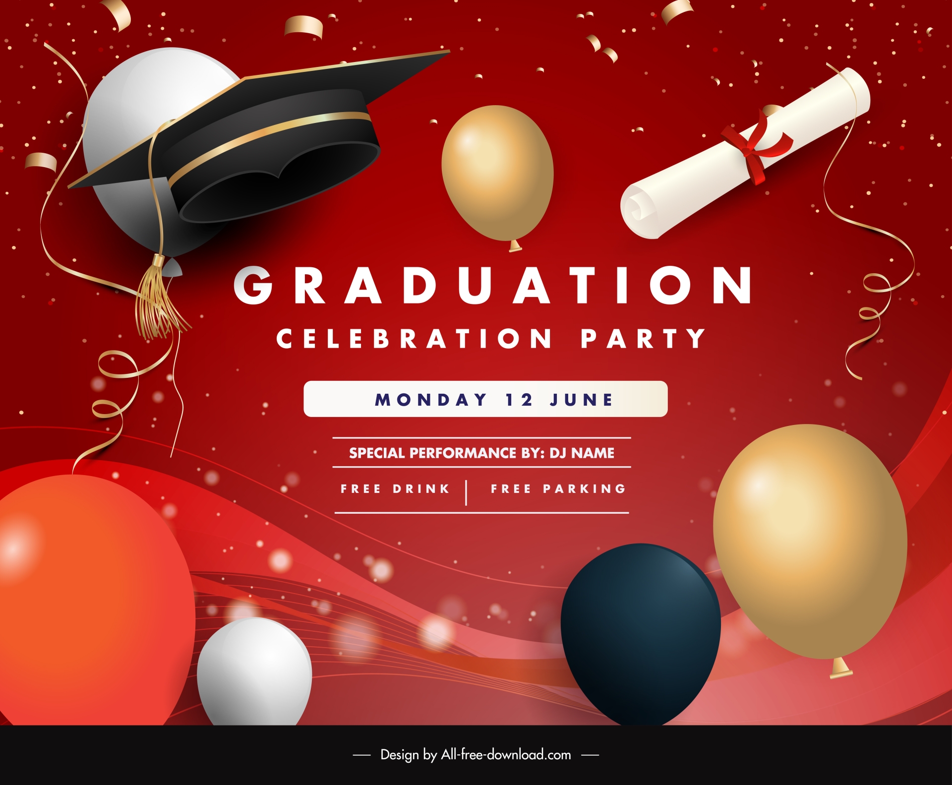   graduation party backdrop template elegant dynamic modern 