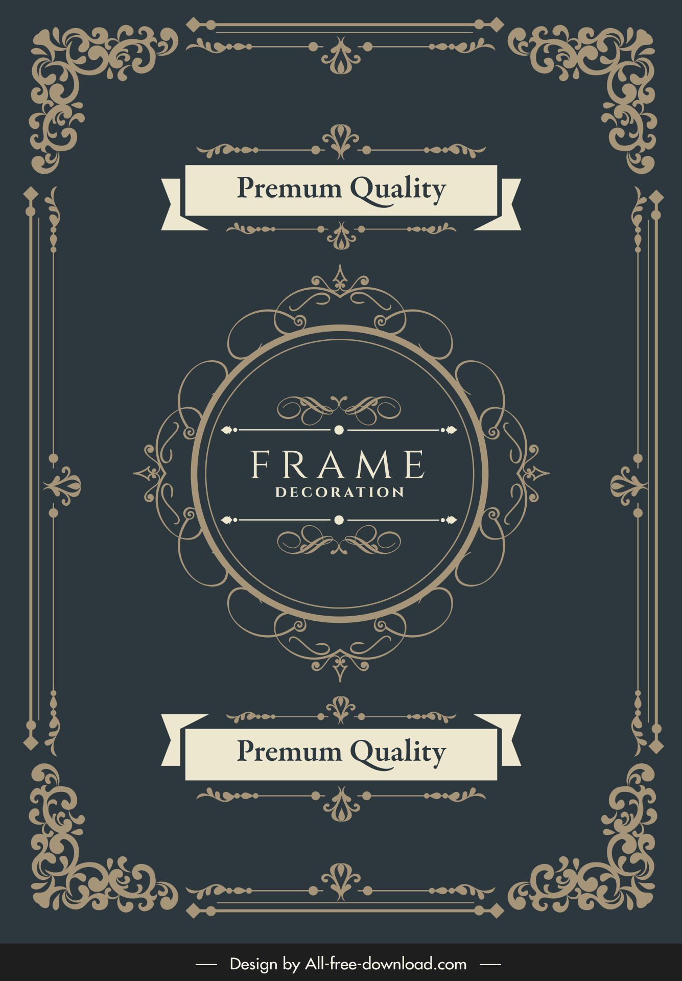 document cover template symmetric vintage frame