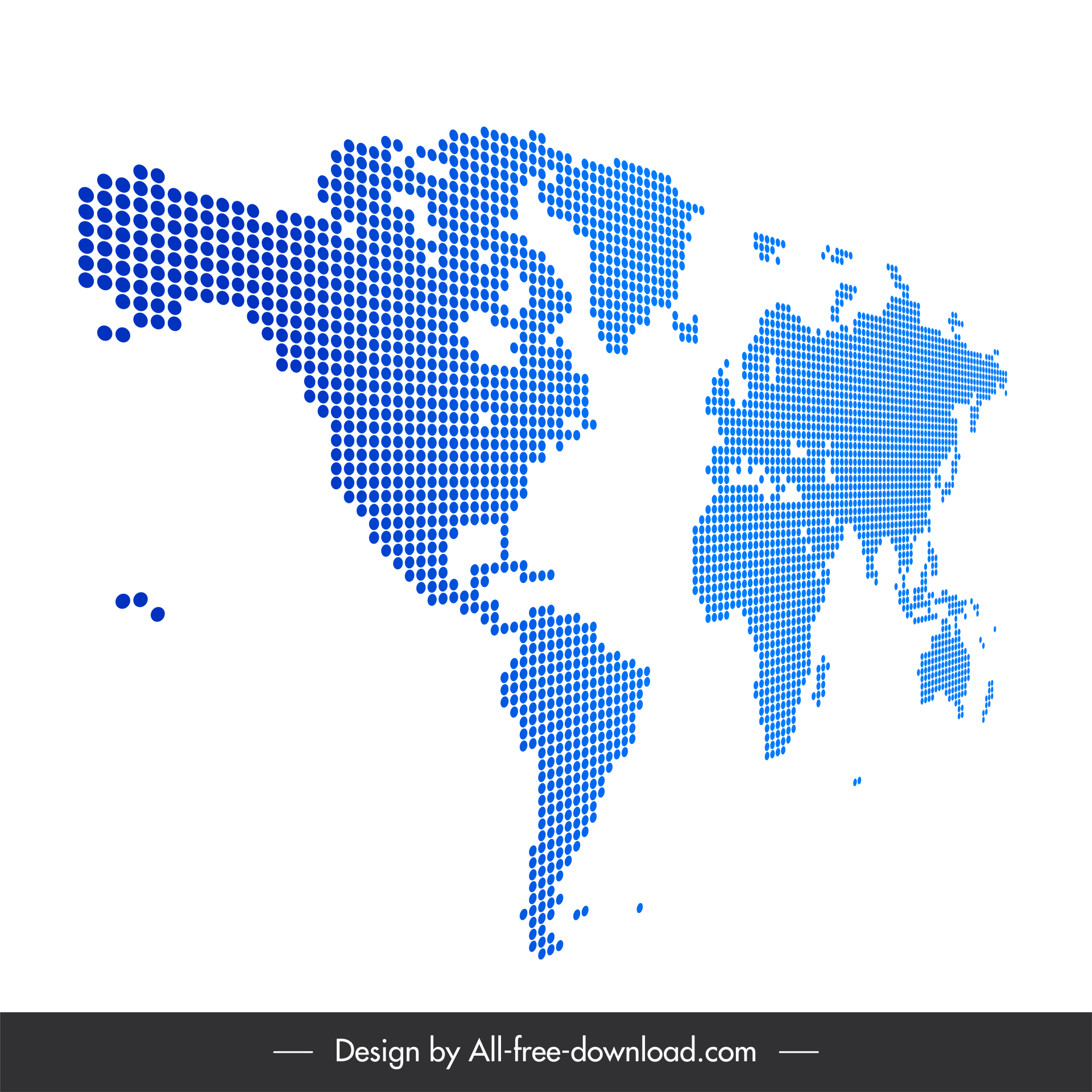 global continental map sign blue dots decor