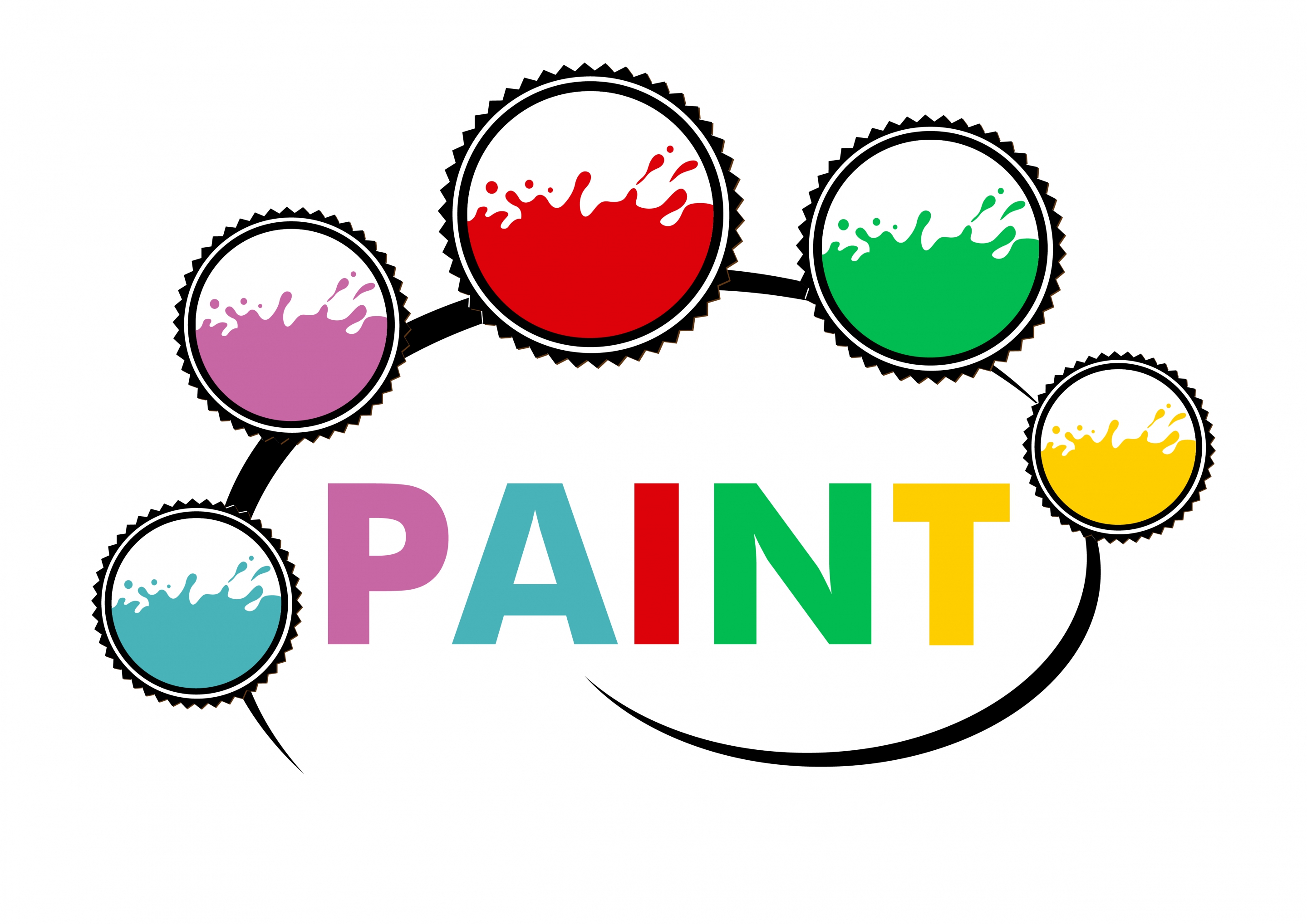 paint color samples icons flat circles isolation