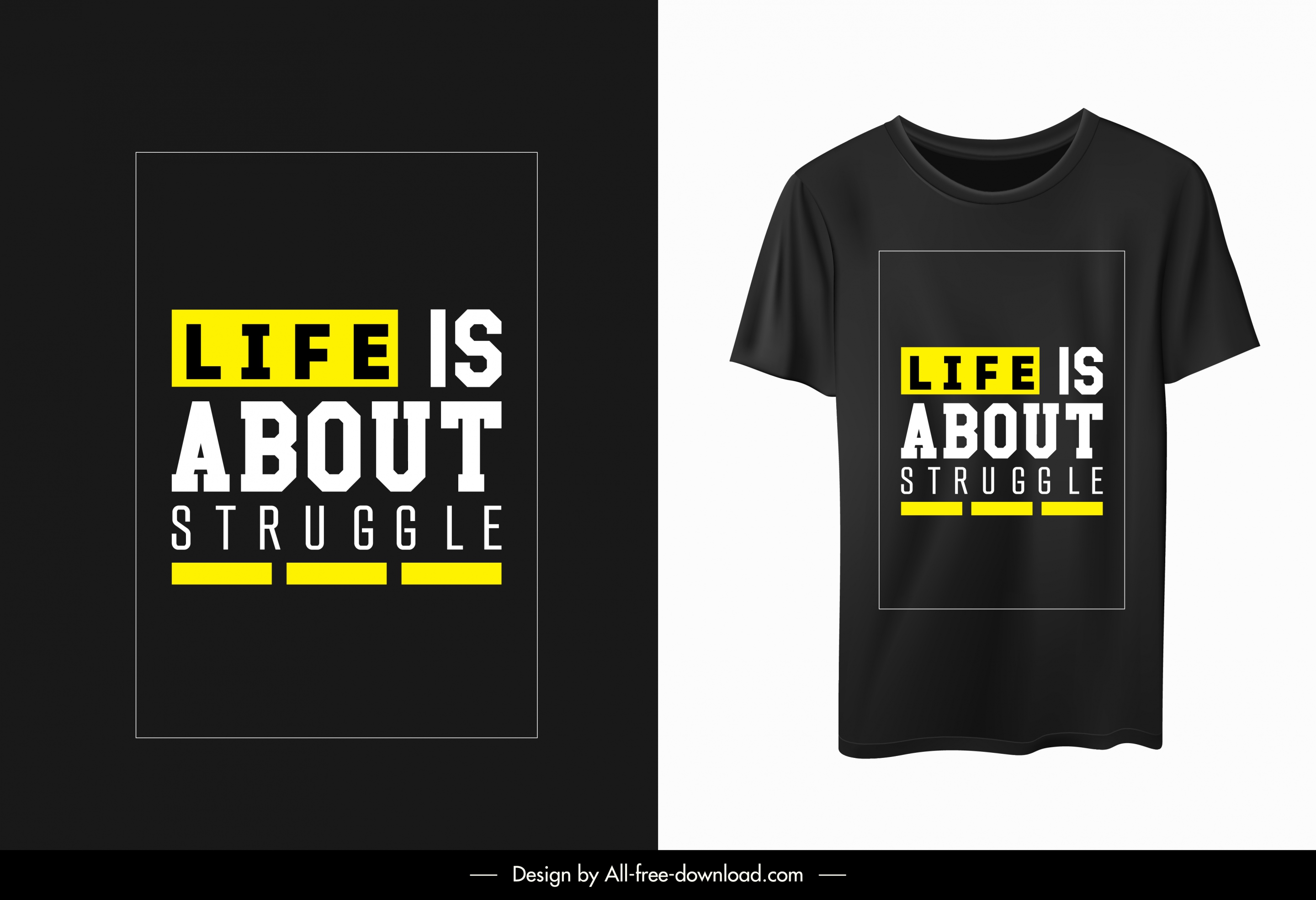 t shirt template modern simple quotation decor