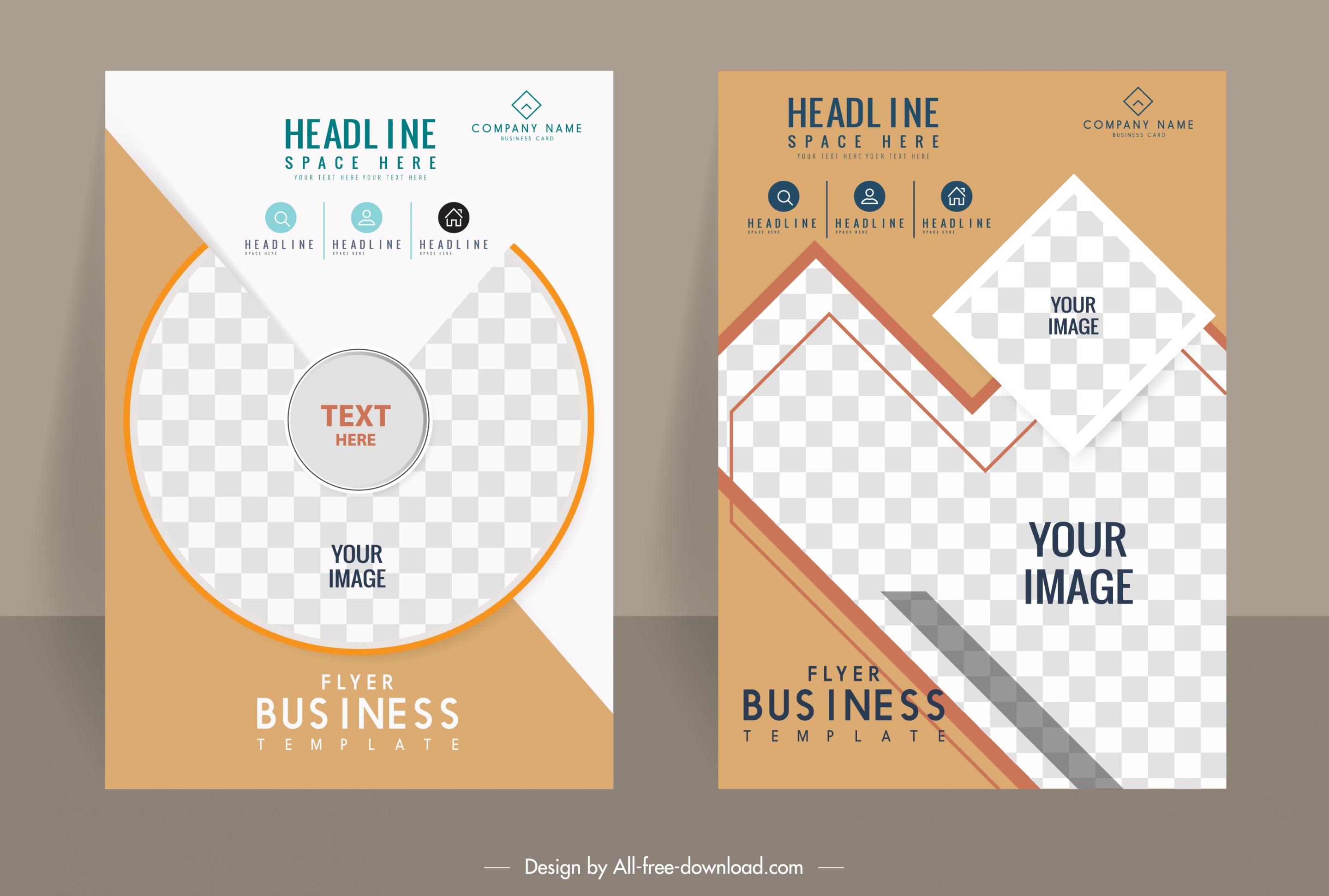 brochure flyer templates checkered geometry decor modern design