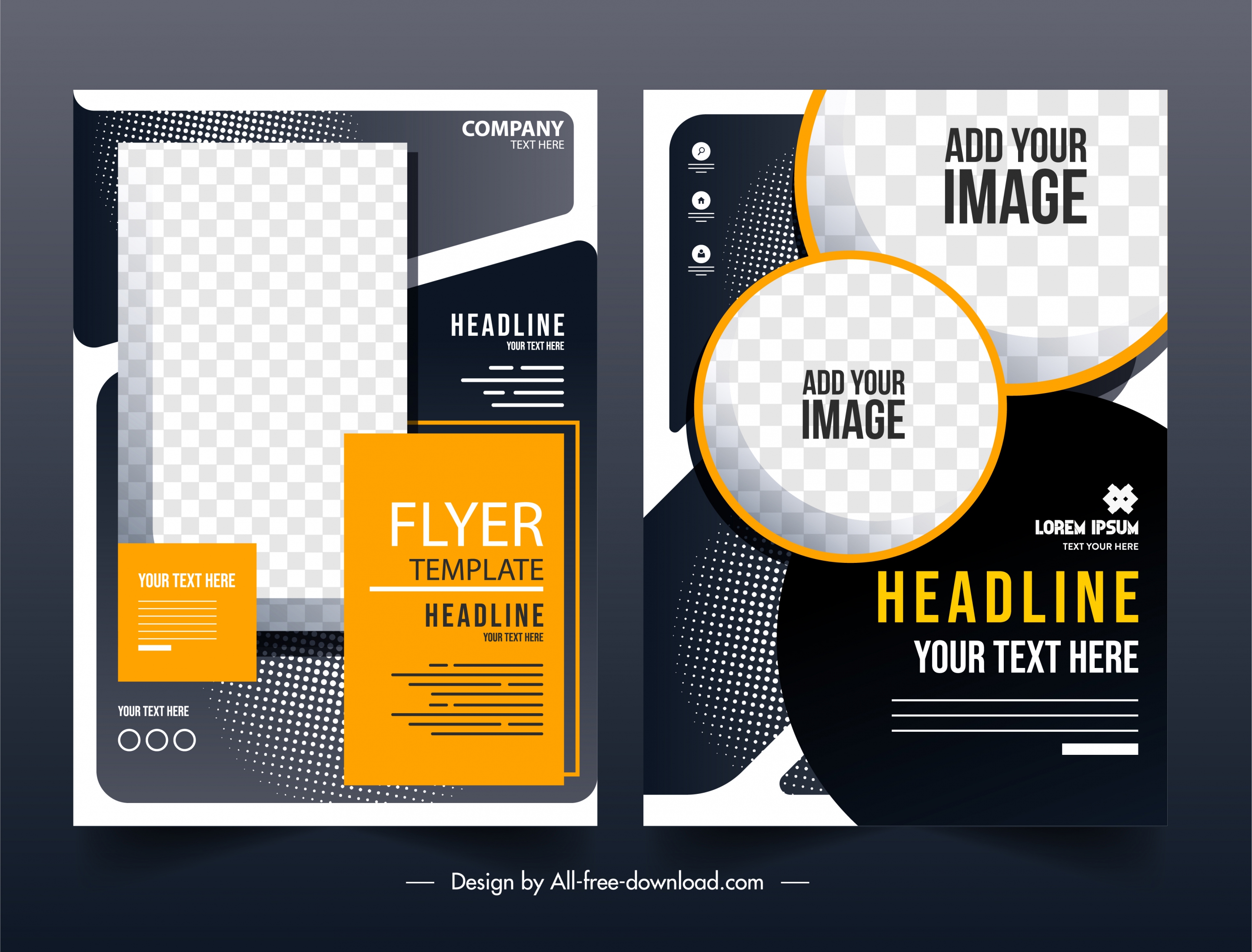 corporate flyer templates elegant contrast design checkered geometry